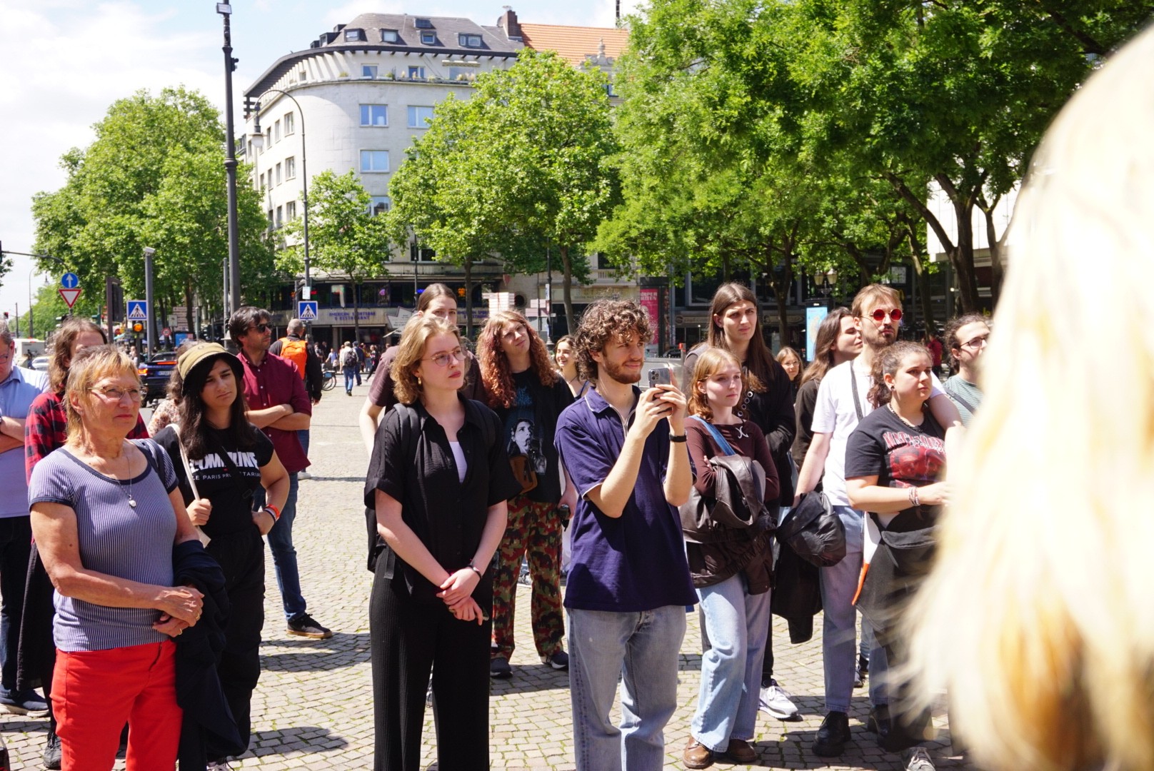 persons standing in public place