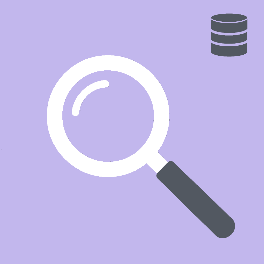 Magnifying glass icon representing detailed data audit and analysis of system dependencies