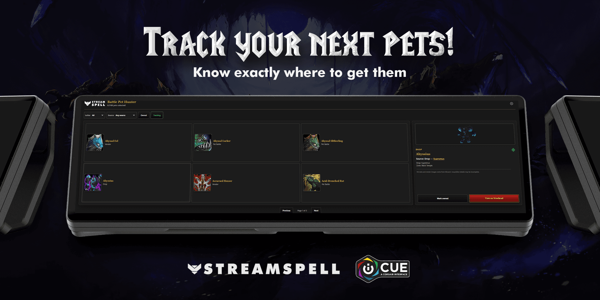 Track your next World of Warcraft battle pets with Battle Pet Hunter iCUE Widget