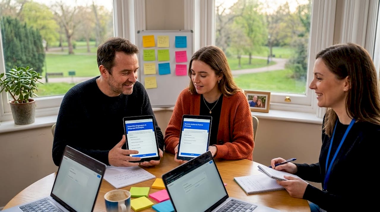 Test participants using localized mobile apps