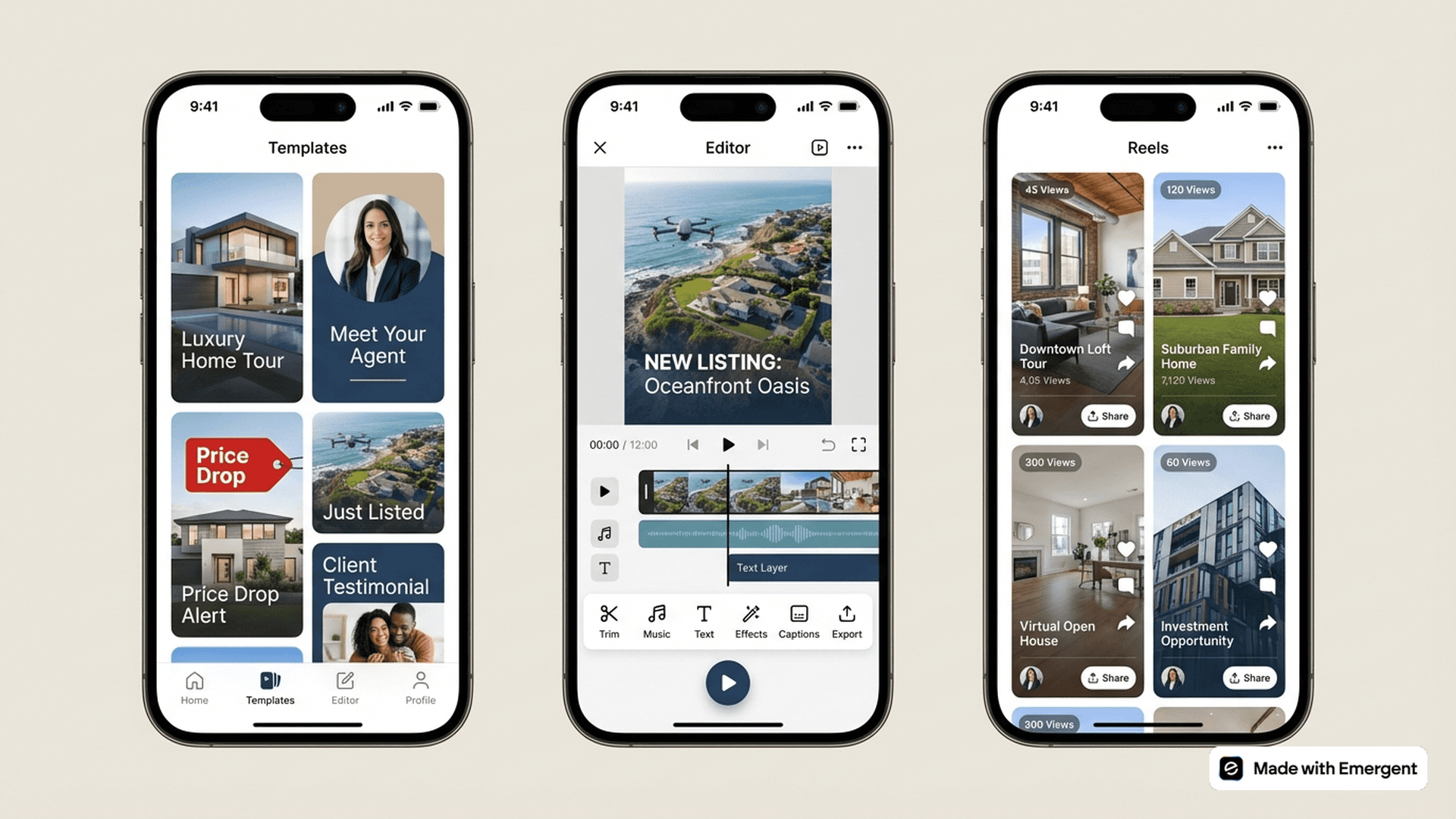 Real Estate Reels App Made With Emergent