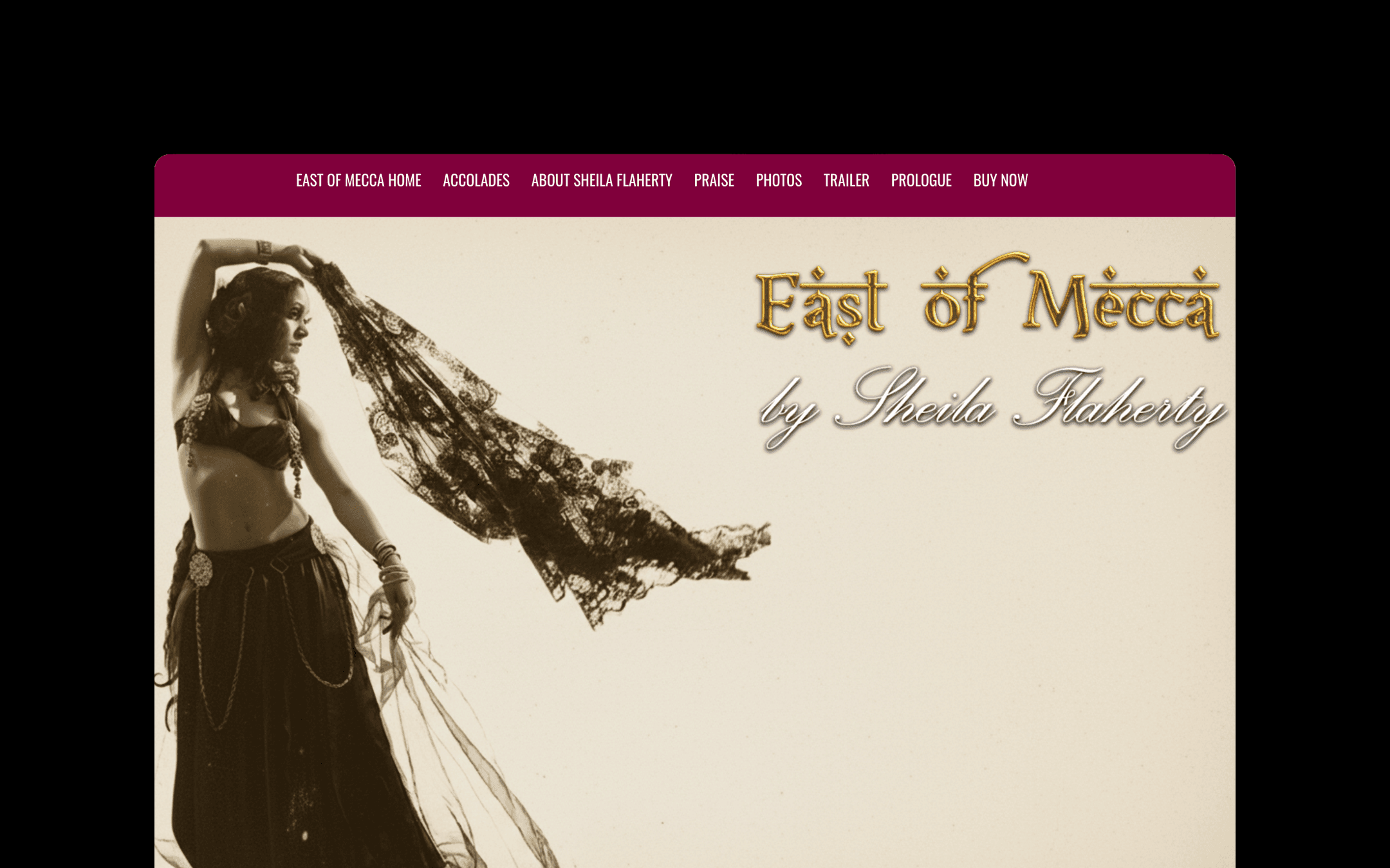 Screencapture of East of Mecca homepage