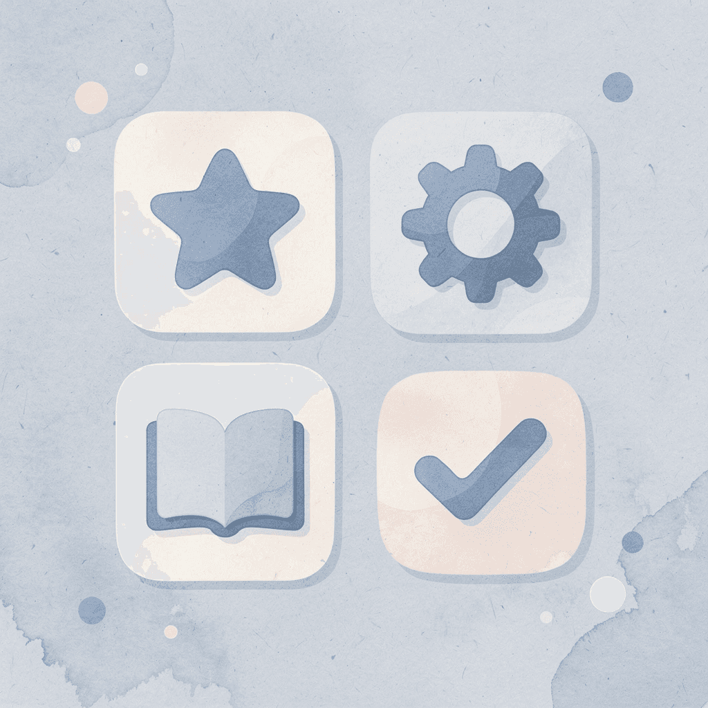 Four icons representing the components of a sustainable trading strategy