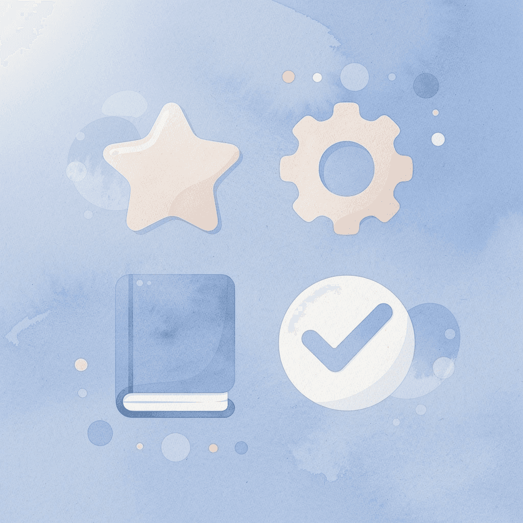 Four icons representing thinking skills, physical abilities, social skills, and creative abilities