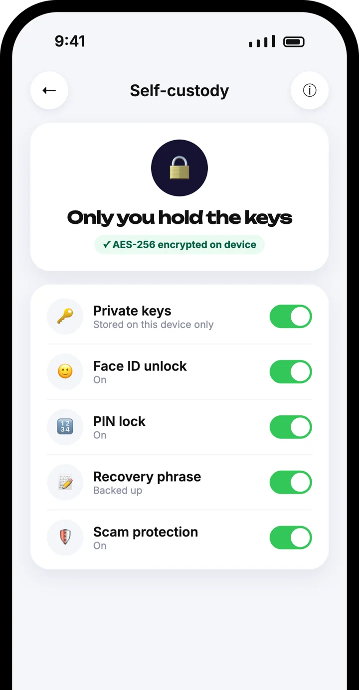 Atom Wallets app screen
