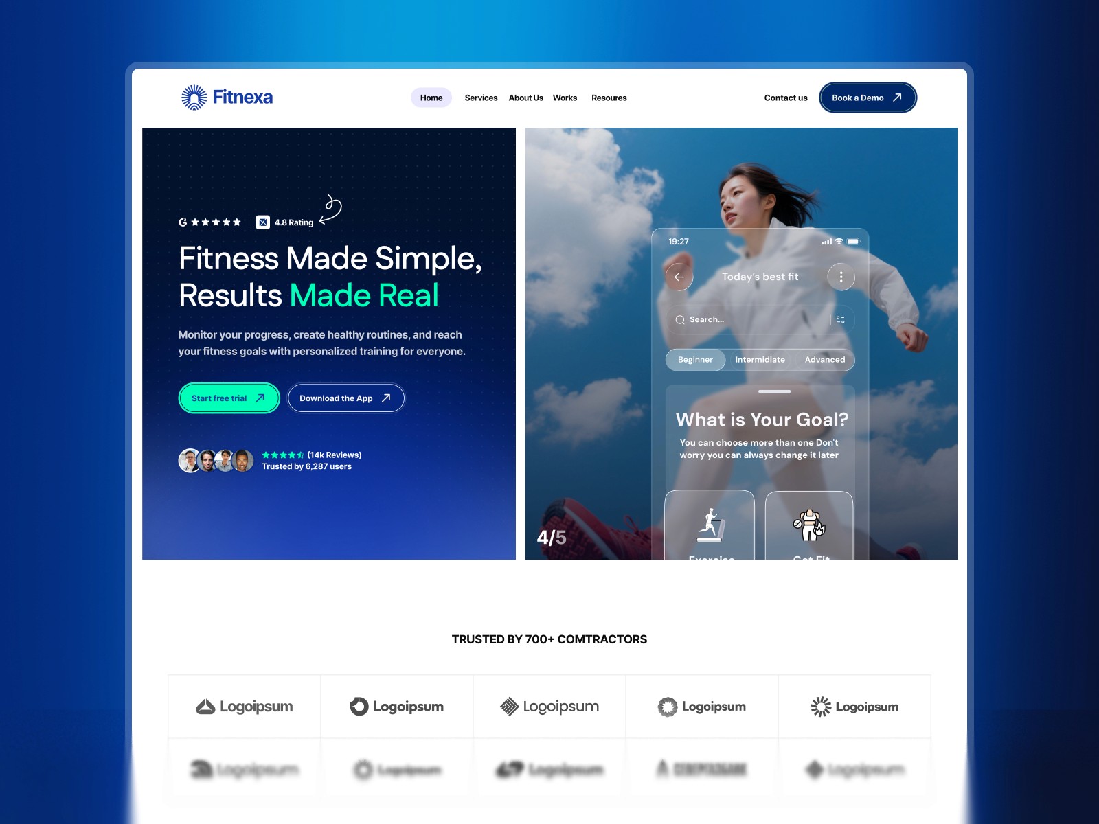 Fitnexa — 现代专业教育培训网站设计灵感