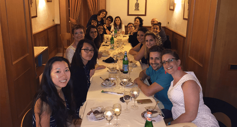group dinner table photo