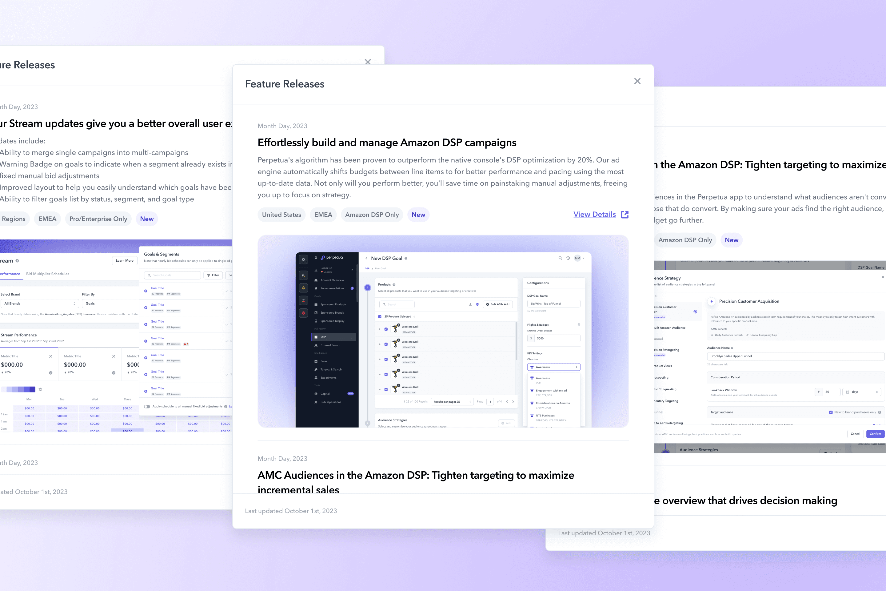 Image of Perpetua Feature Releases modal