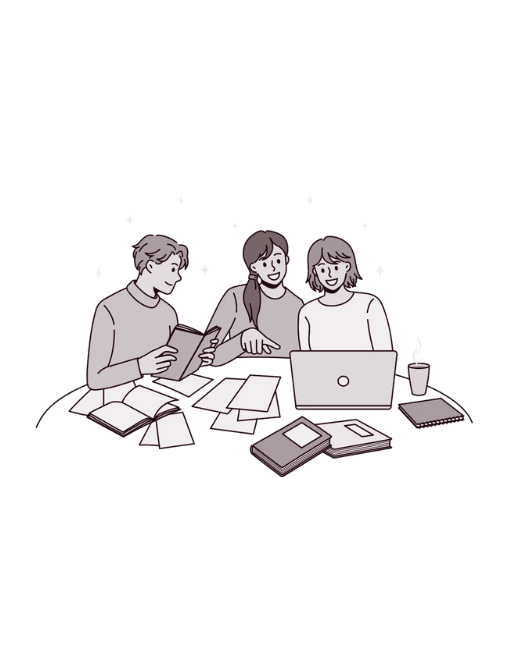 Illustration of students sharing ideas