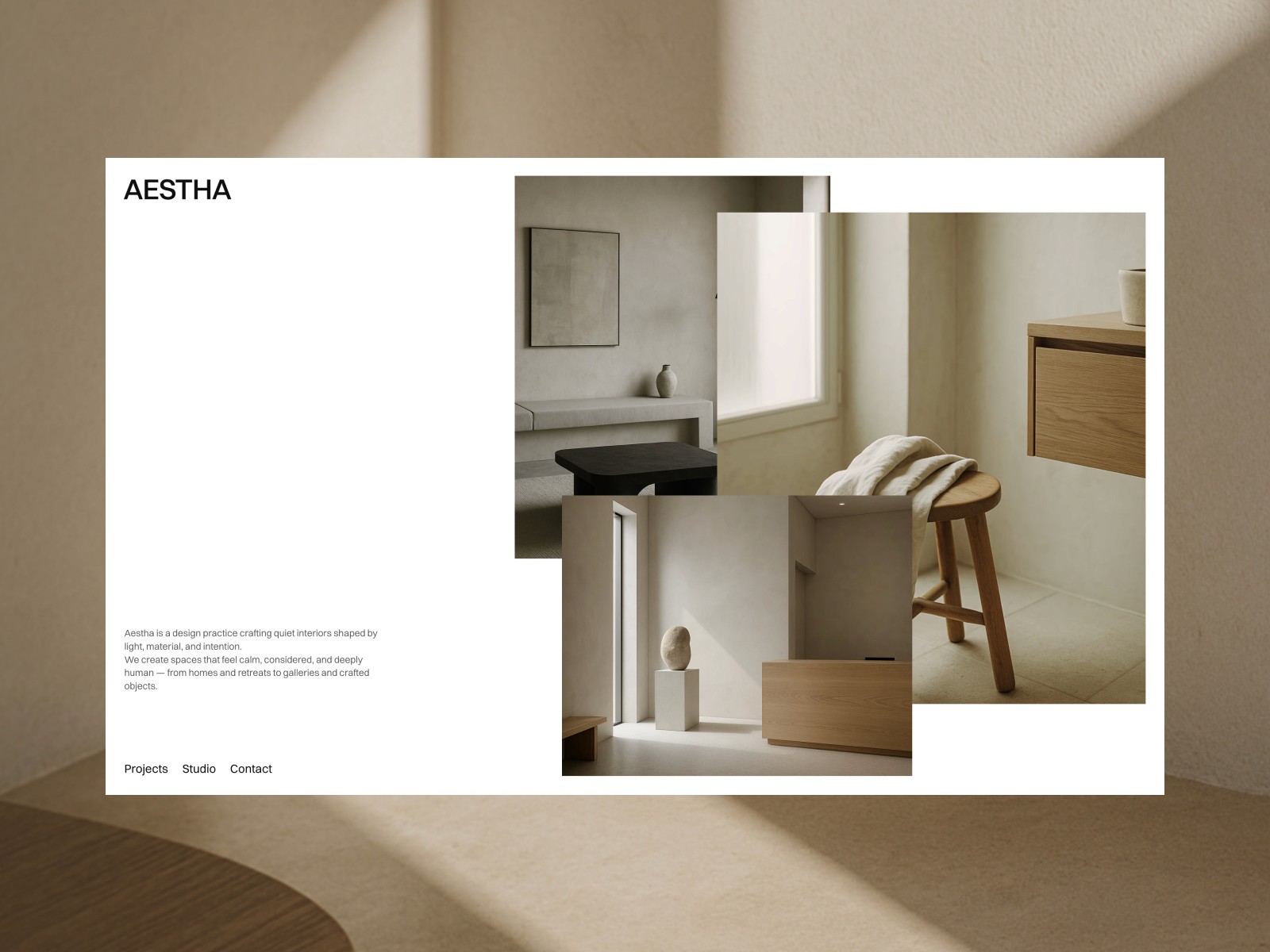 Aestha — 极简网格布局作品集网站设计灵感