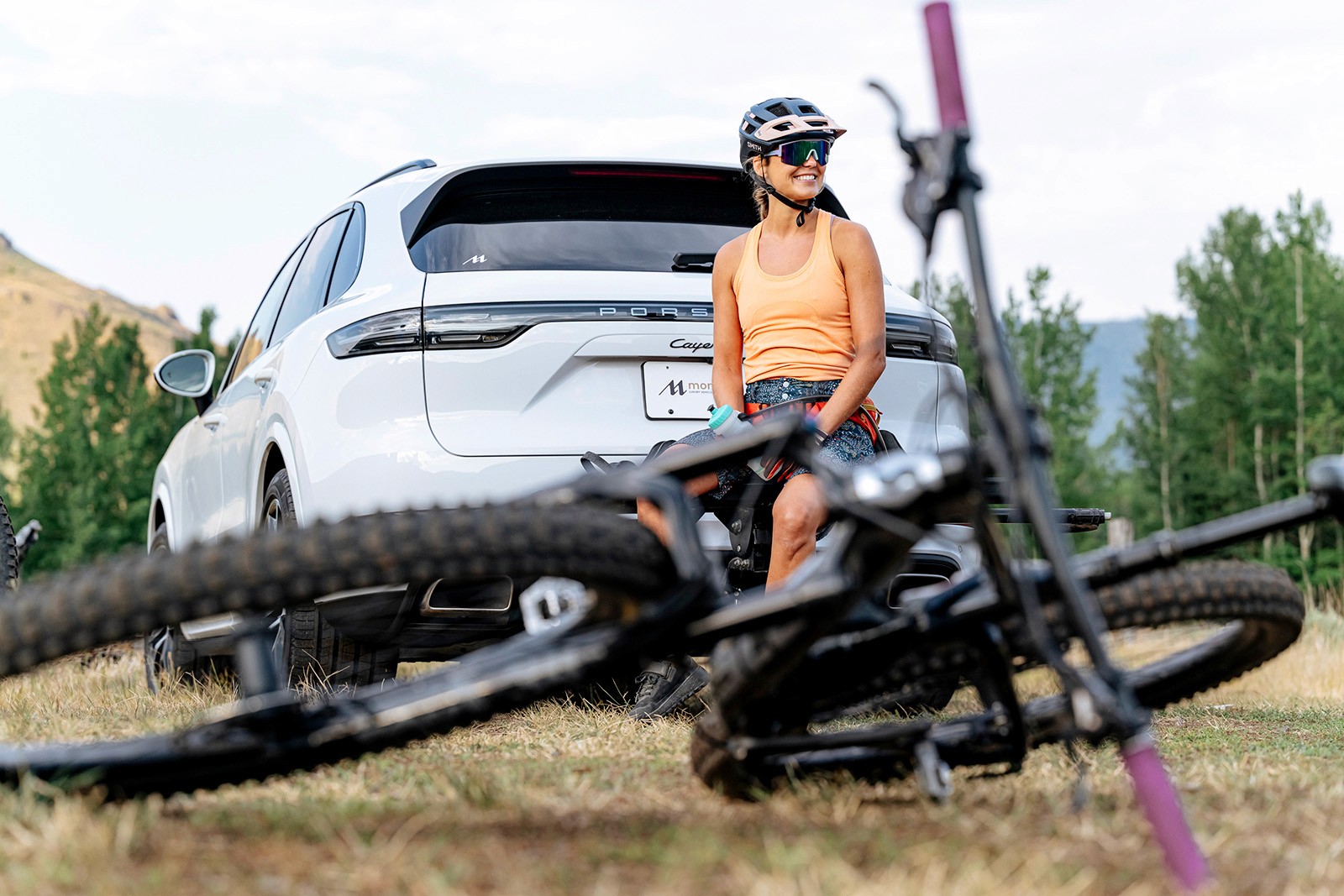 mountain biking with Porsche Cayenne