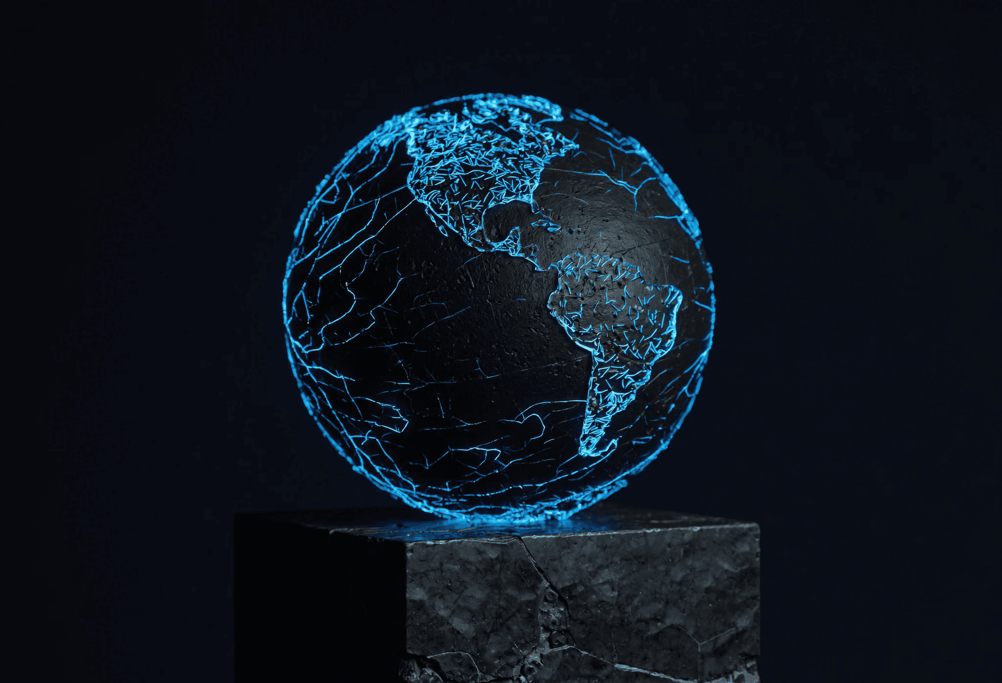 A blue container