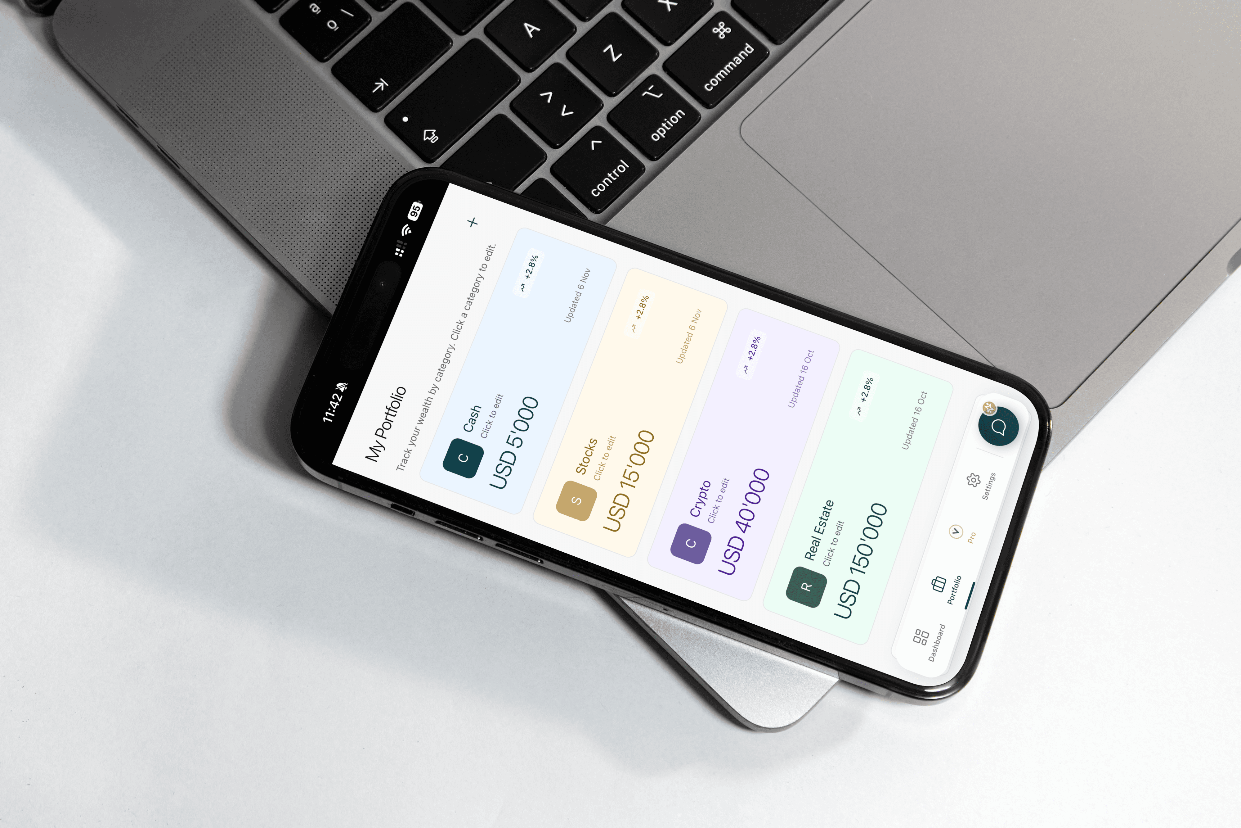 A mockup of Freelio's mobile app