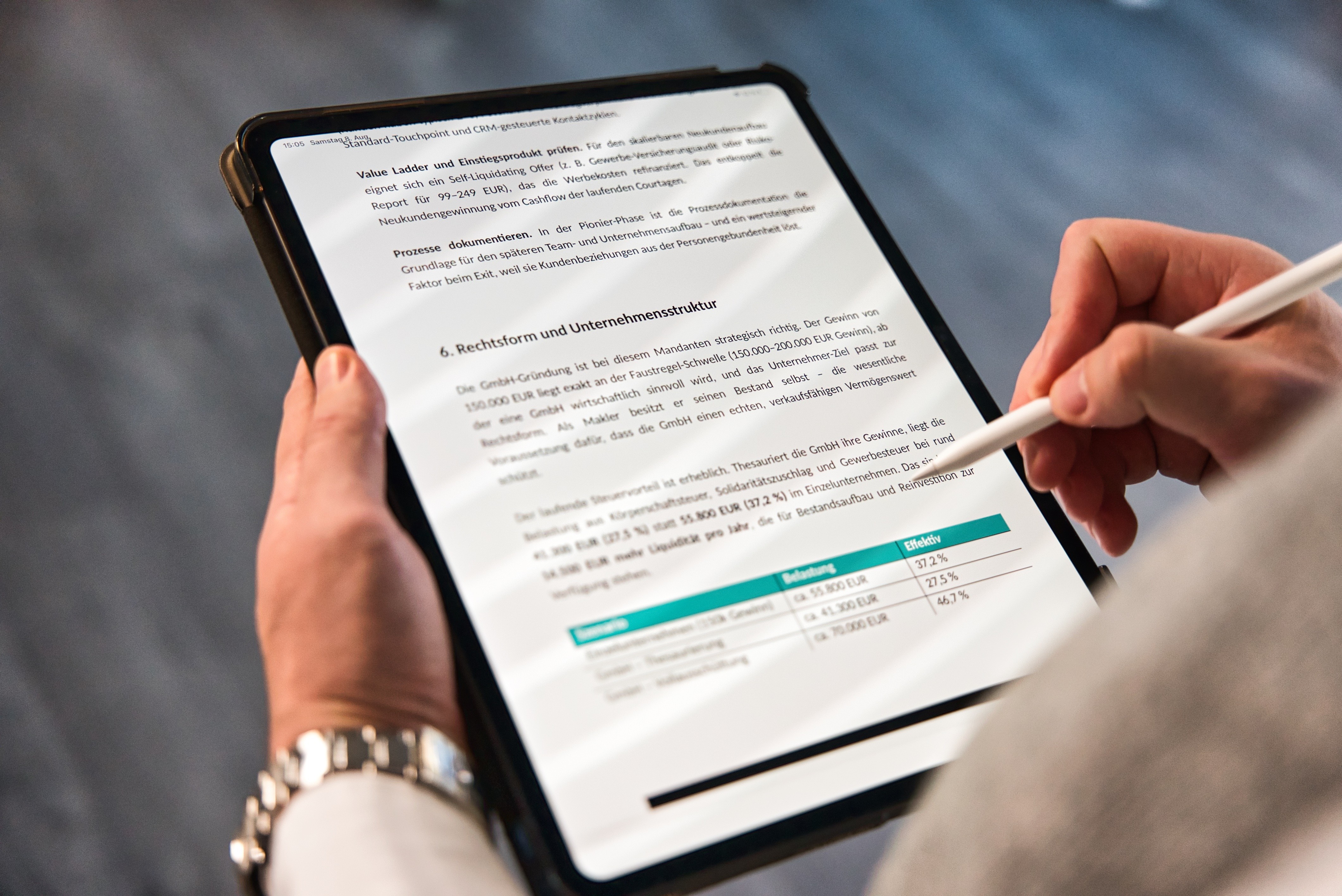 Entwicklung einer individuellen Steuerstrategie