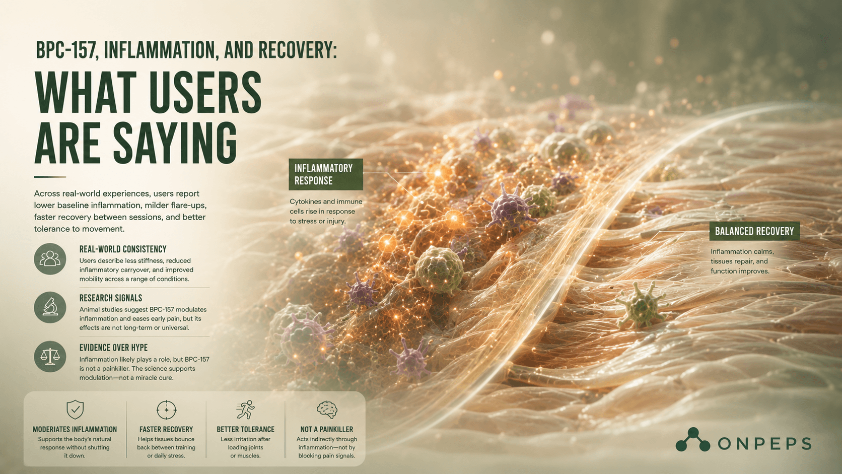 BPC-157, Inflammation, and Recovery: What Users Are Saying BY ONPEPS