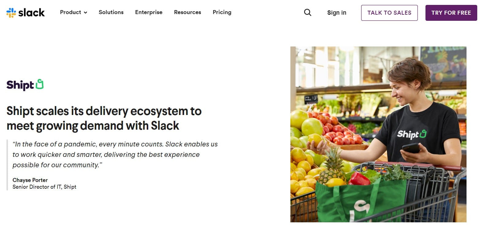 Slack case study for Shipt