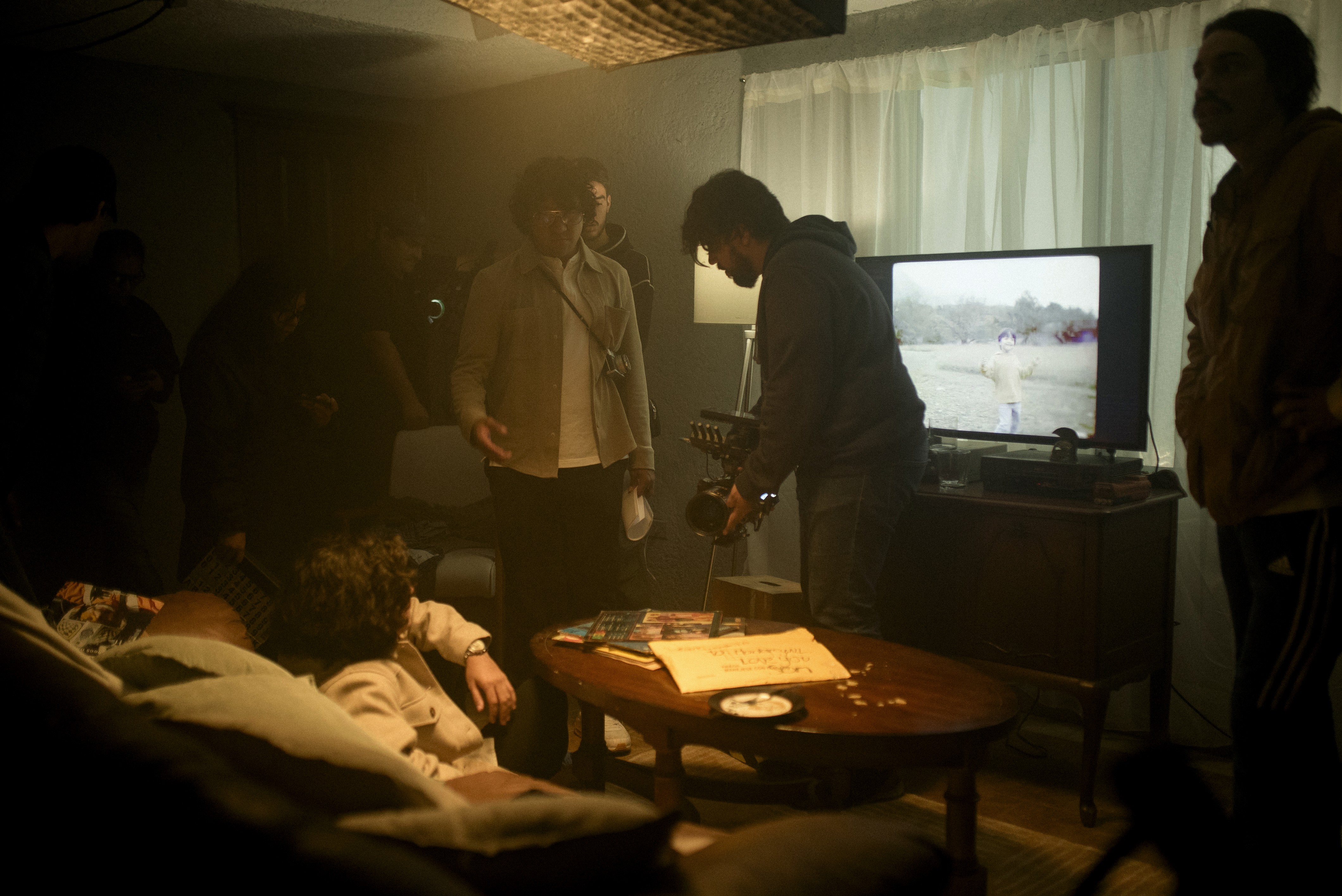 Behind the scenes of a high-quality music video production in Mexico, featuring professional camera setups and lighting design.