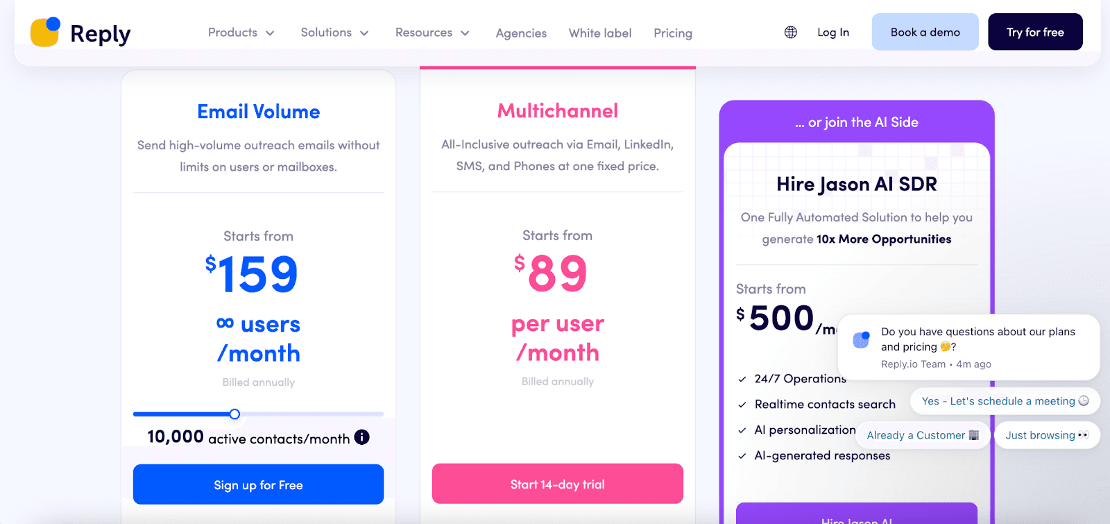 Reply.io pricing 