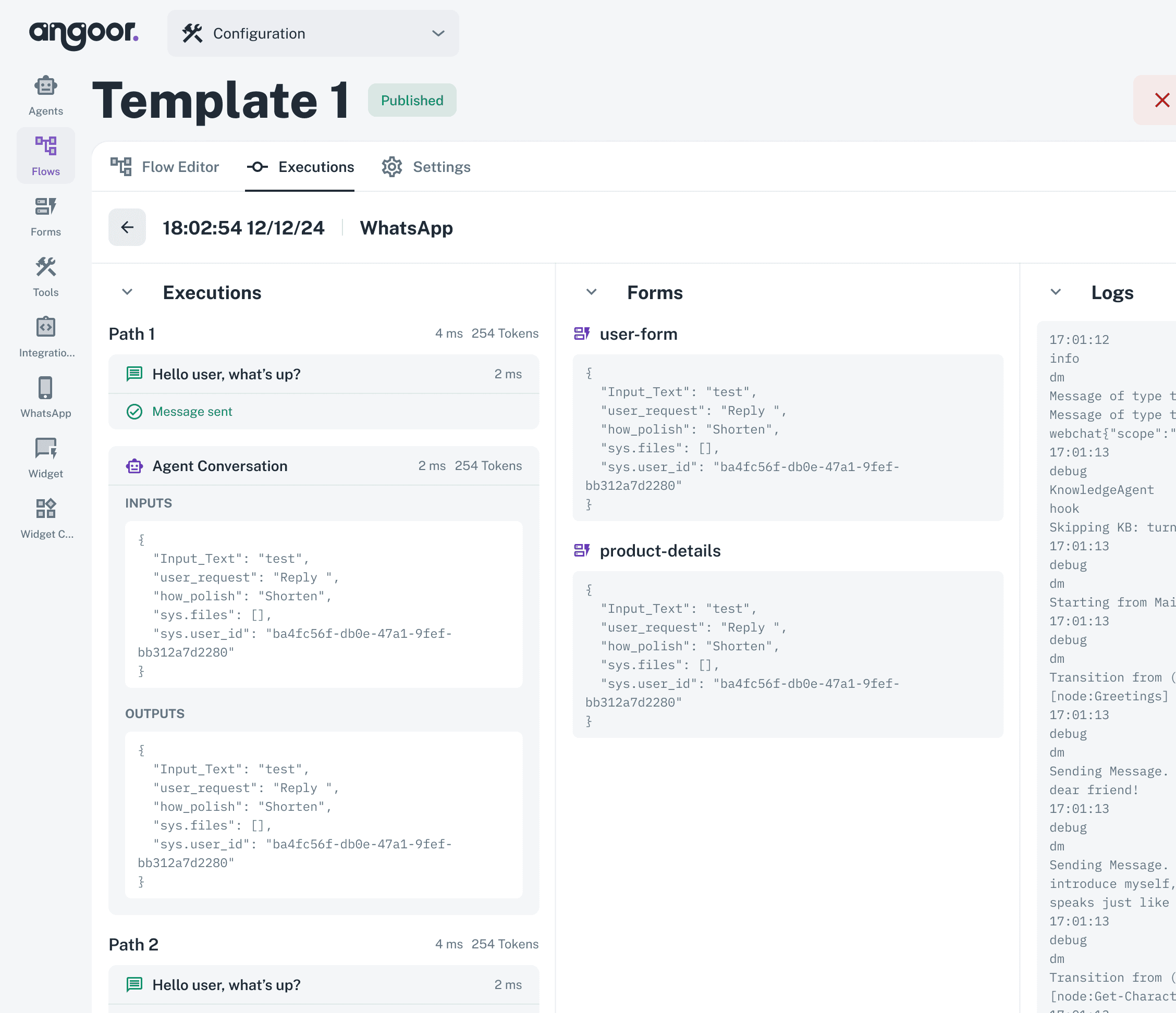 Angoor AI Flow Builder