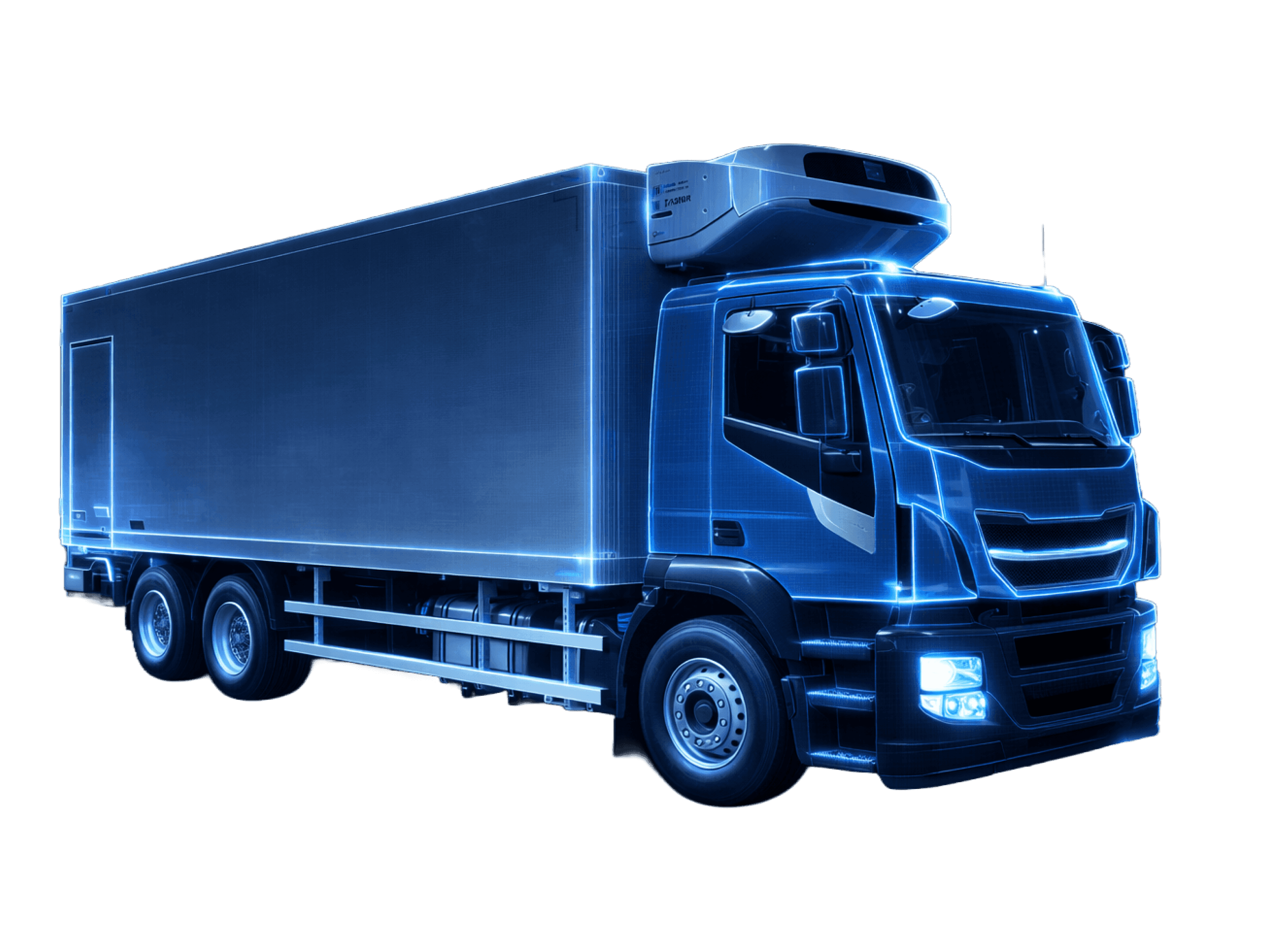 A european style reefer (refridgerated truck)