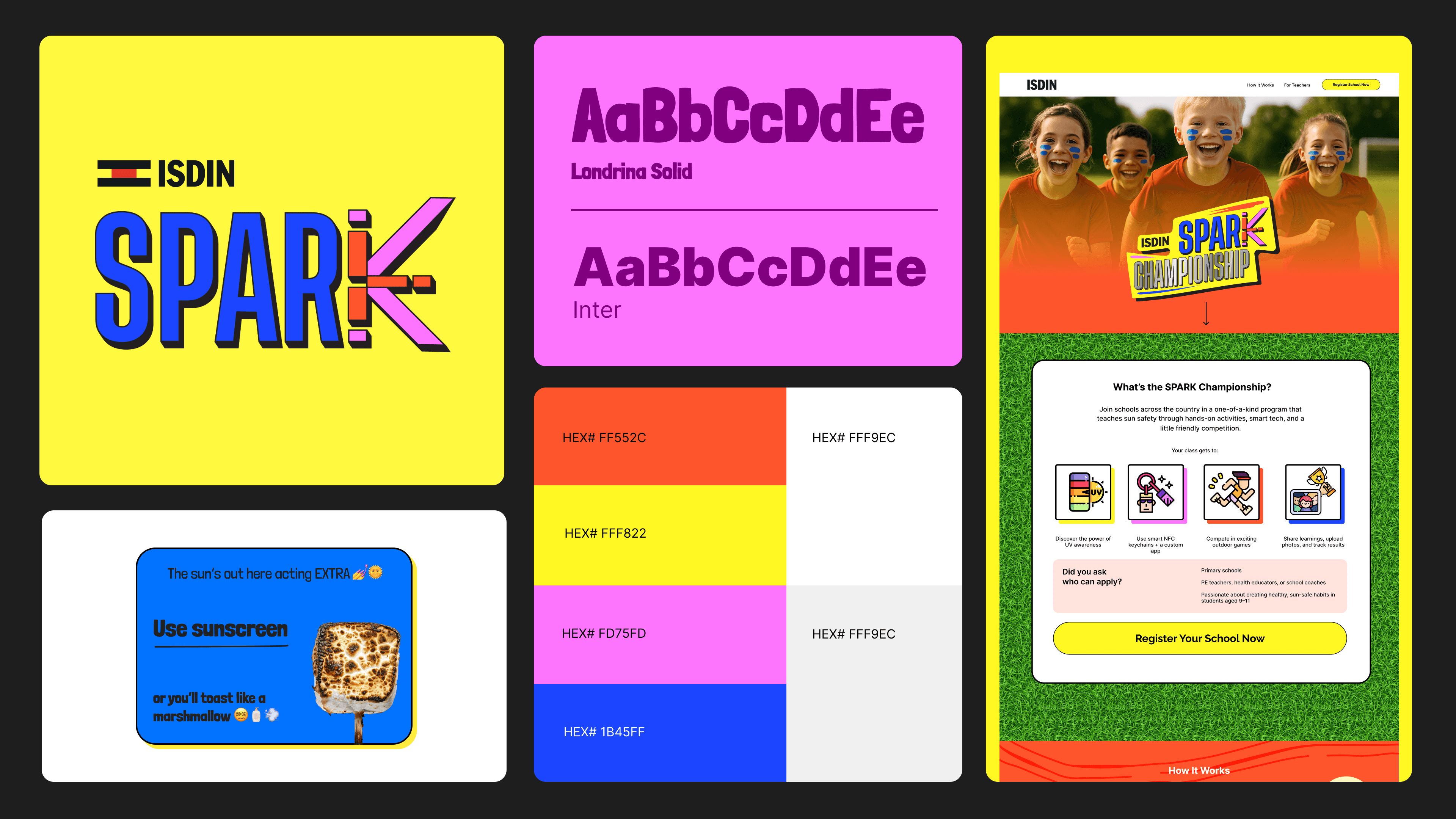 A playful, bold identity designed to make sun safety visible and intuitive.