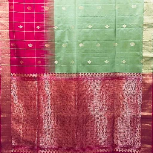 Pistachio Green Silk Saree With Floral Zari Motifs