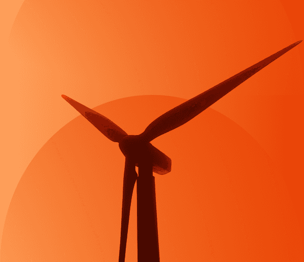 wind turbine over sunset