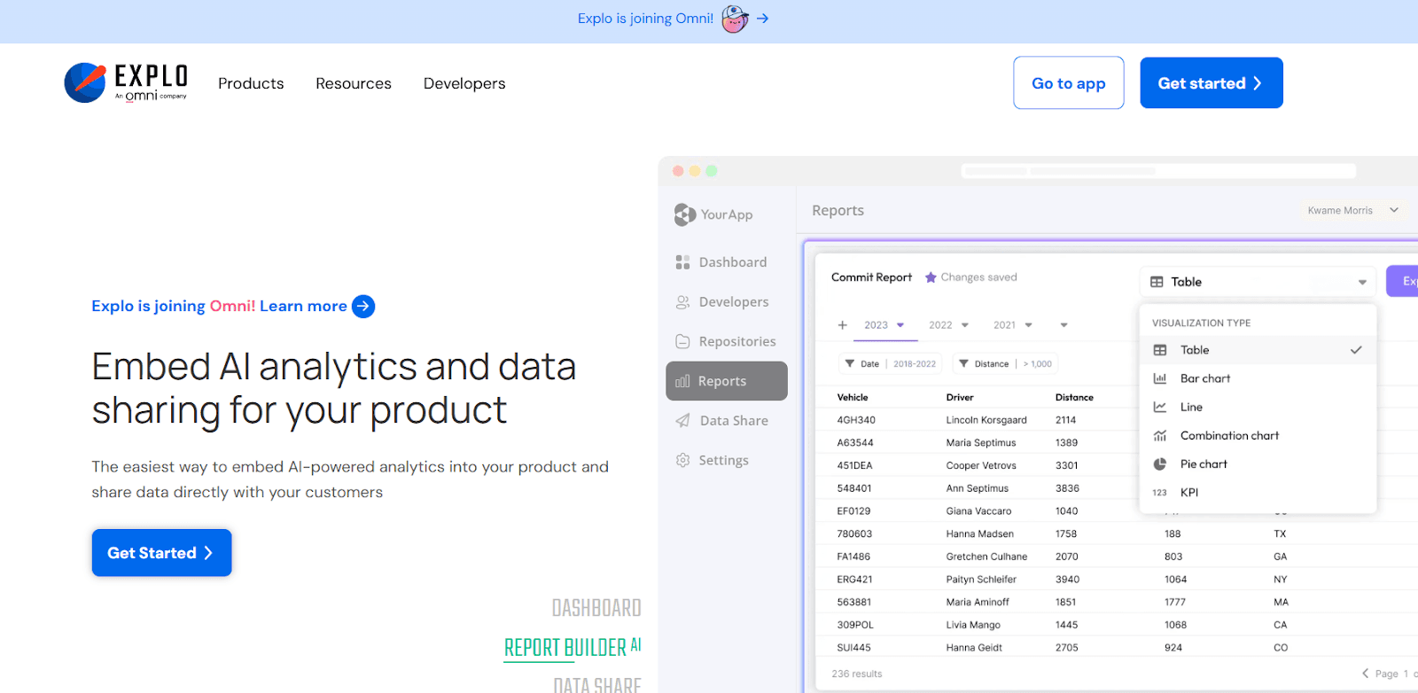 Explo homepage