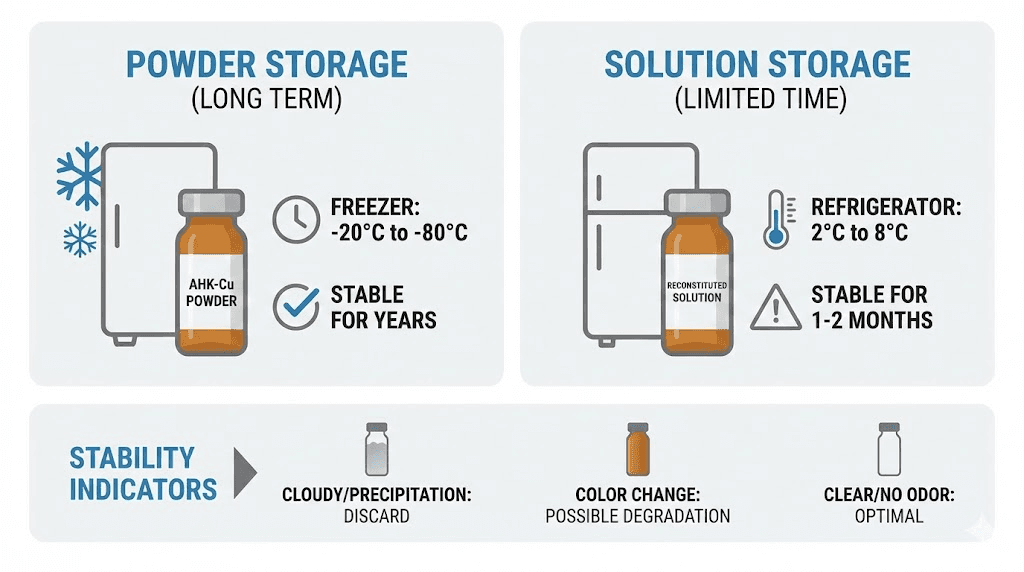 AHK-Cu peptide storage and stability guide