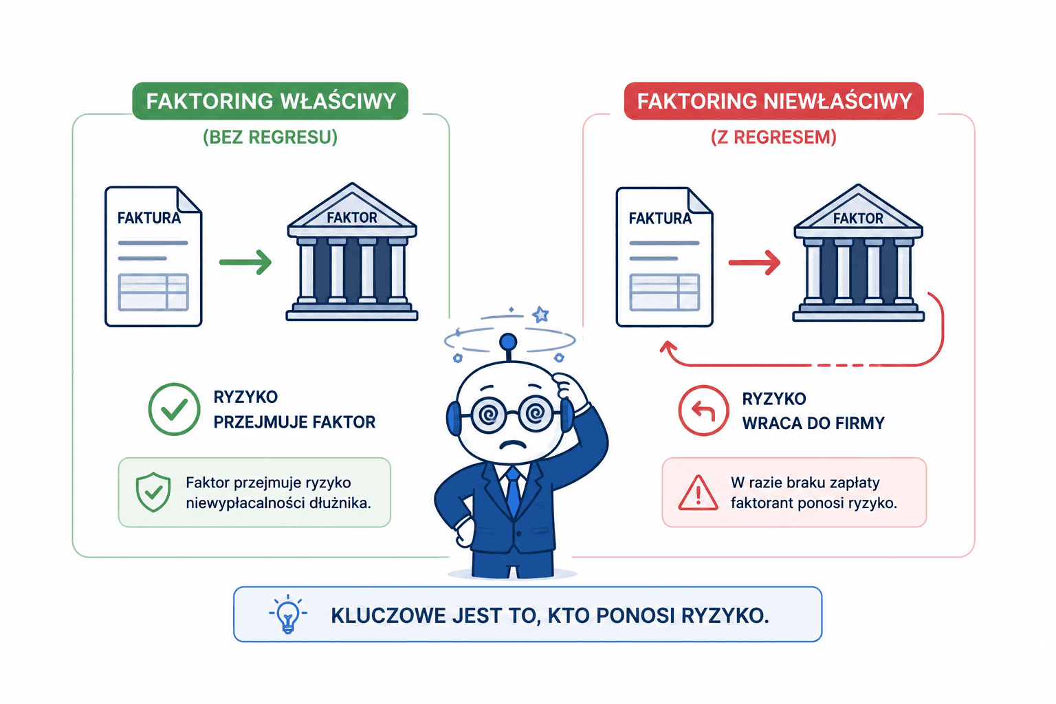 faktoring właściwy – wcześniejsze finansowanie faktury ilustracja
