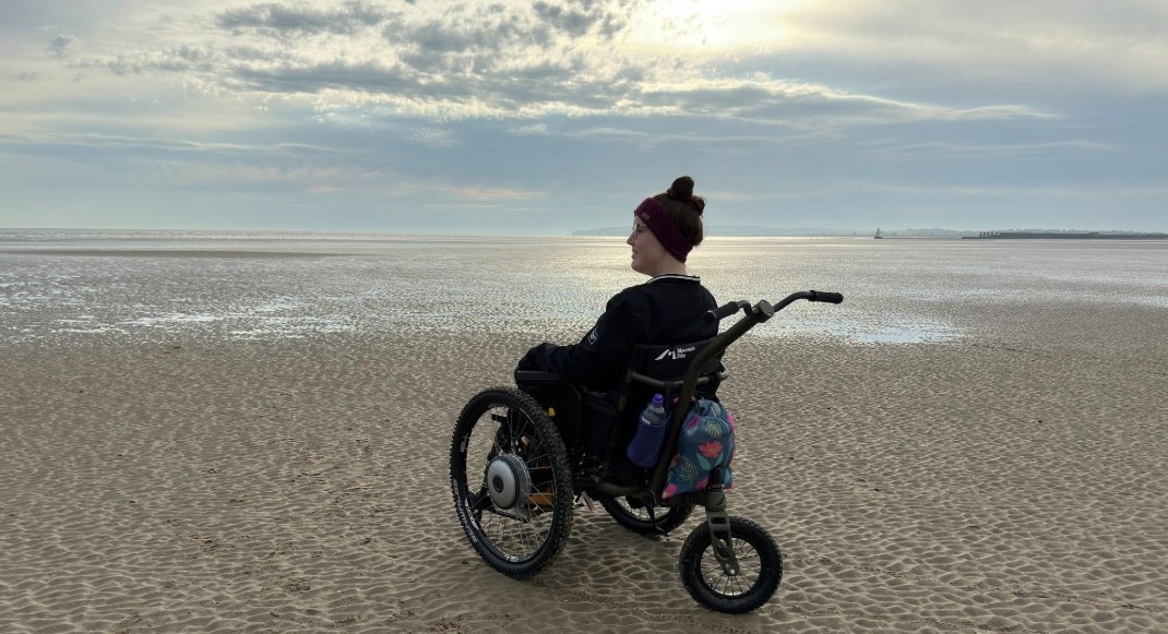 SD Motion range. 16" SD Motion Drive on Little Arc chair, SD Motion Drive on QS 5X wheelchair, and SD Motion Trike, outdoors