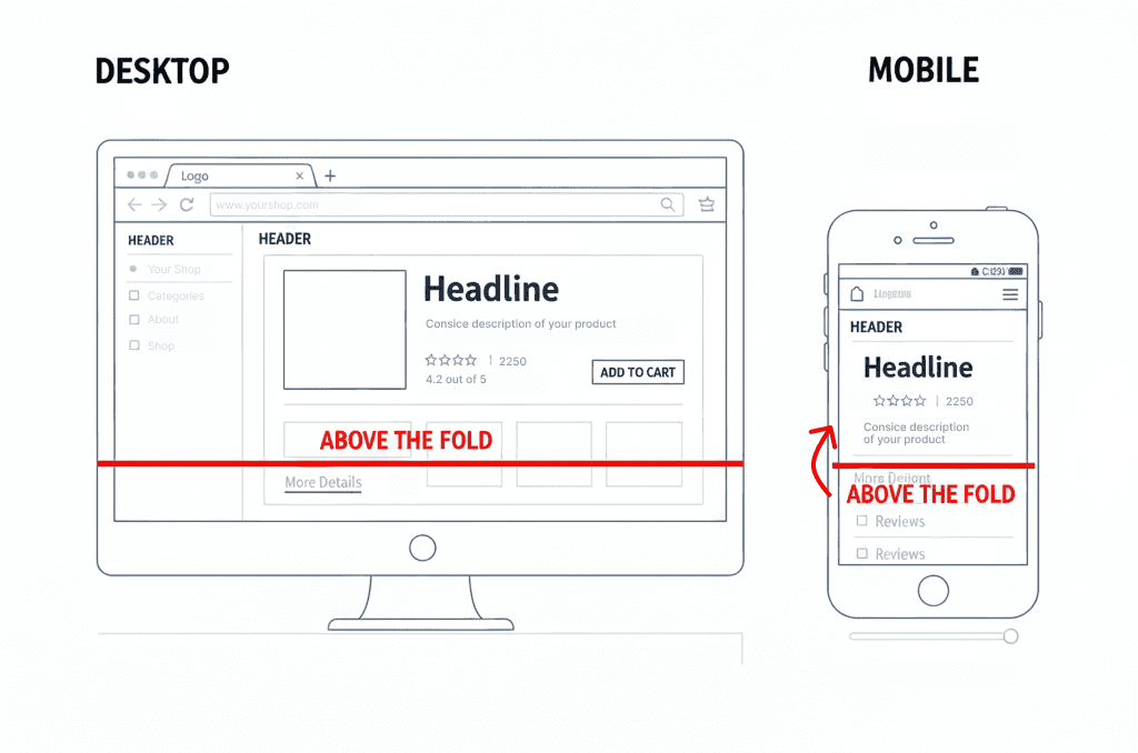 Above the fold explanatory scheme