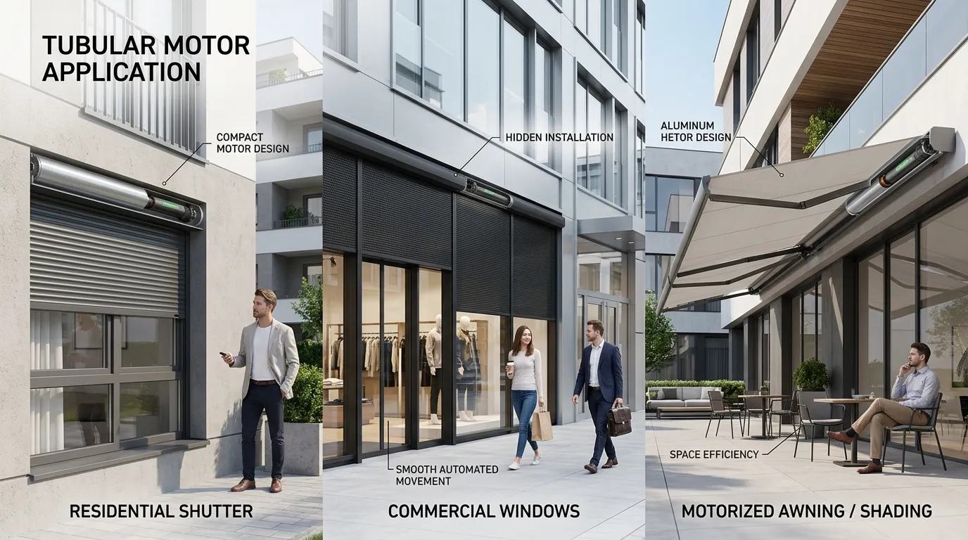 Tubular motor applications in residential commercial and shading systems