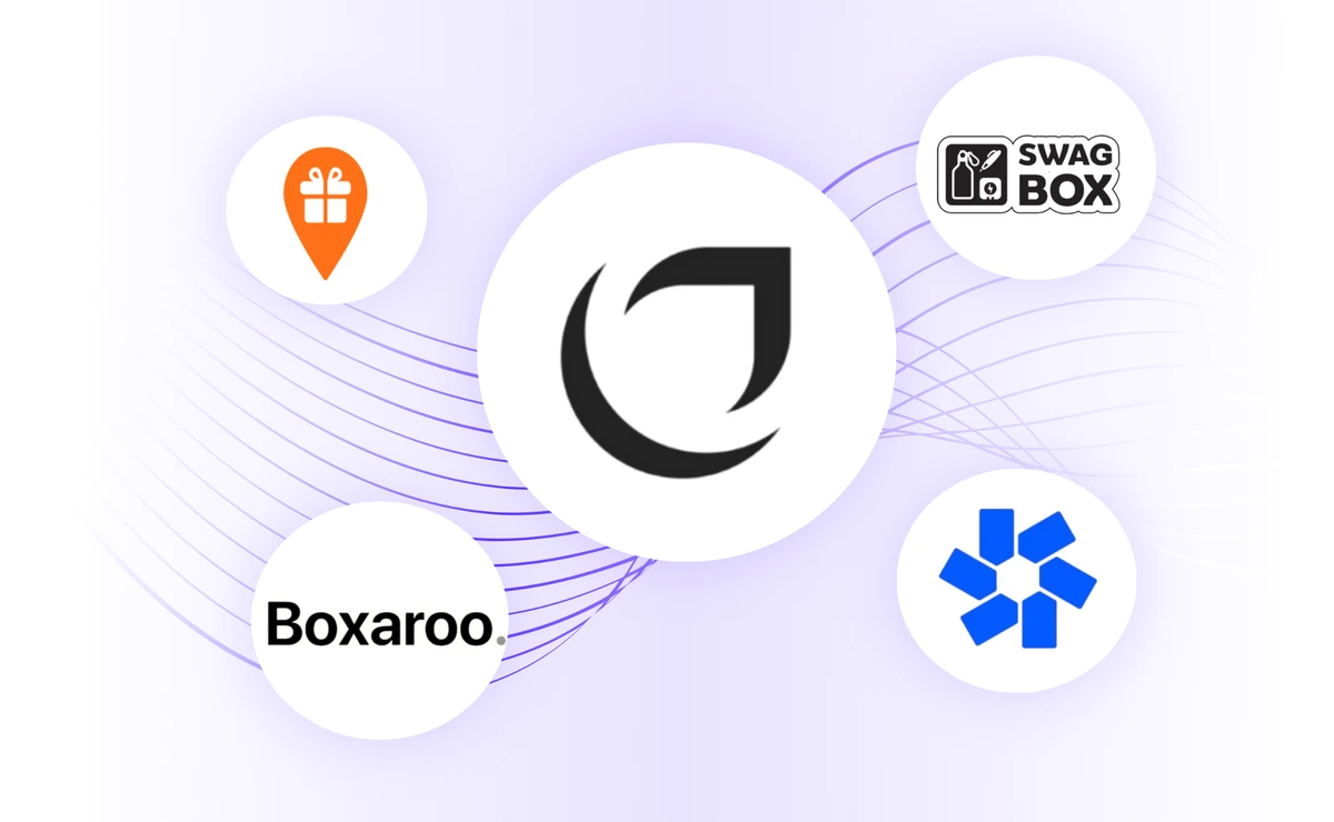 Logos of PerkUp, Swag Drop, Swag Box, Boxaroo, and Avail Swag.