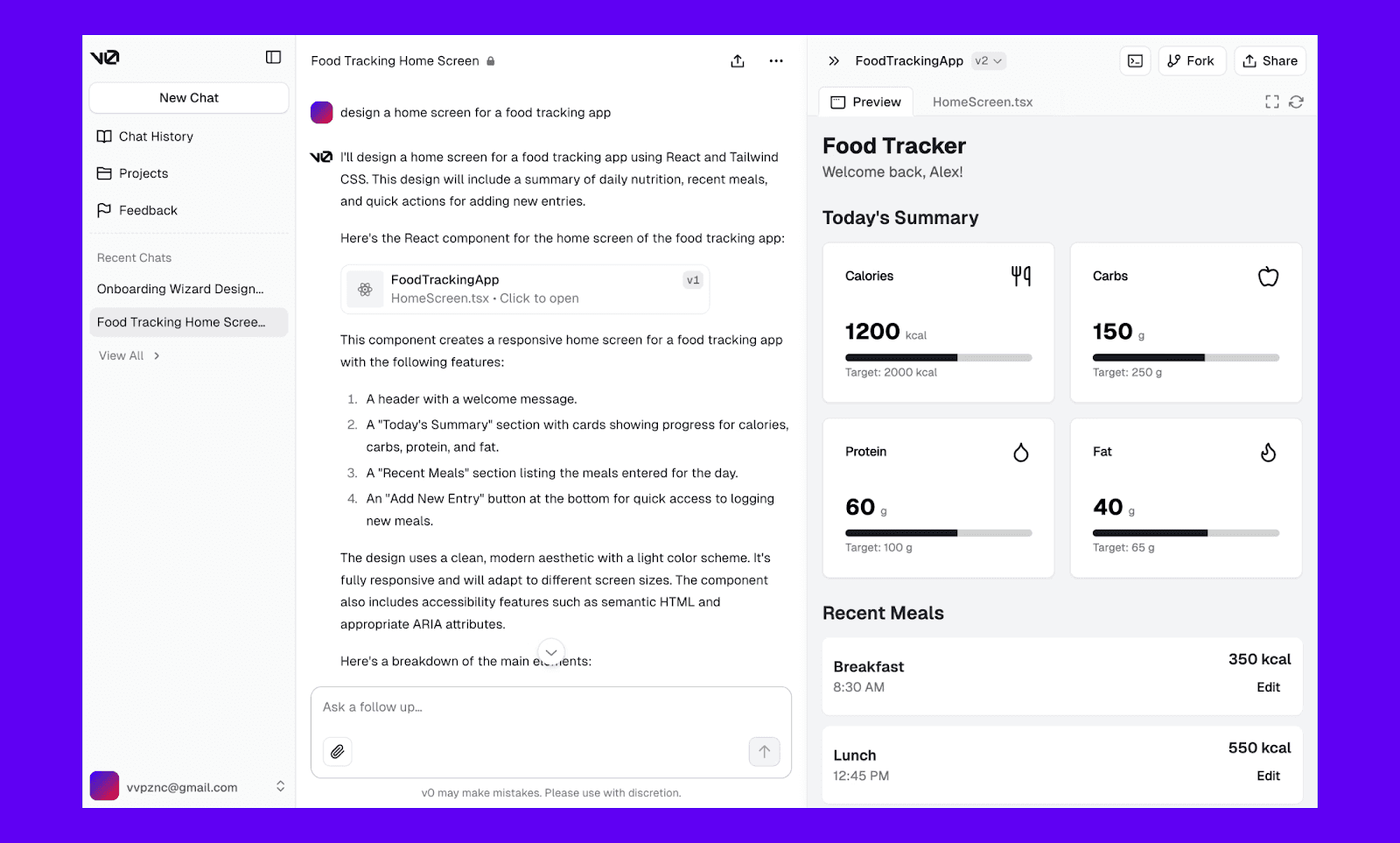 v0 for design to code