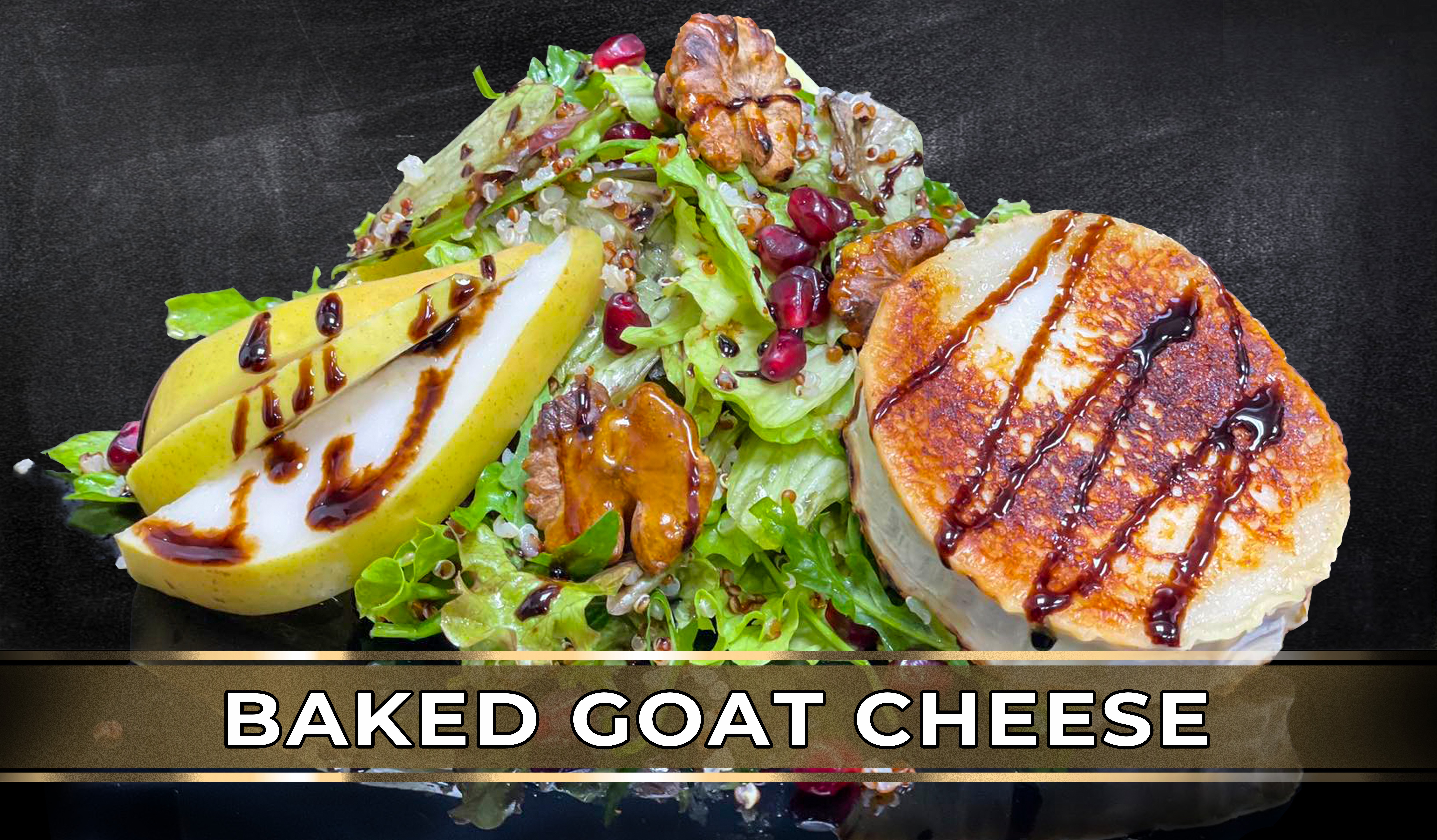 Baked goat cheese with pear