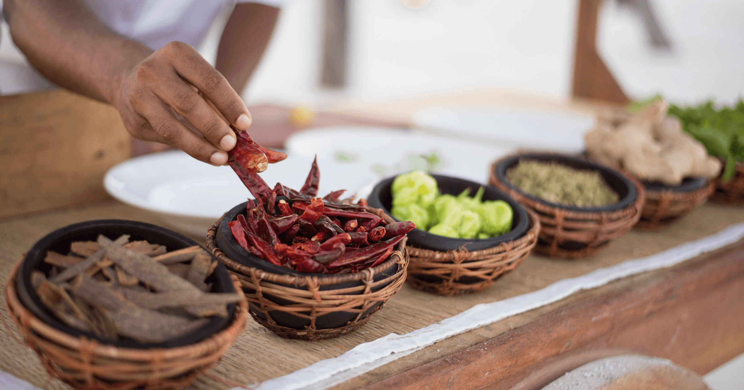 A spread of Malaysian spices