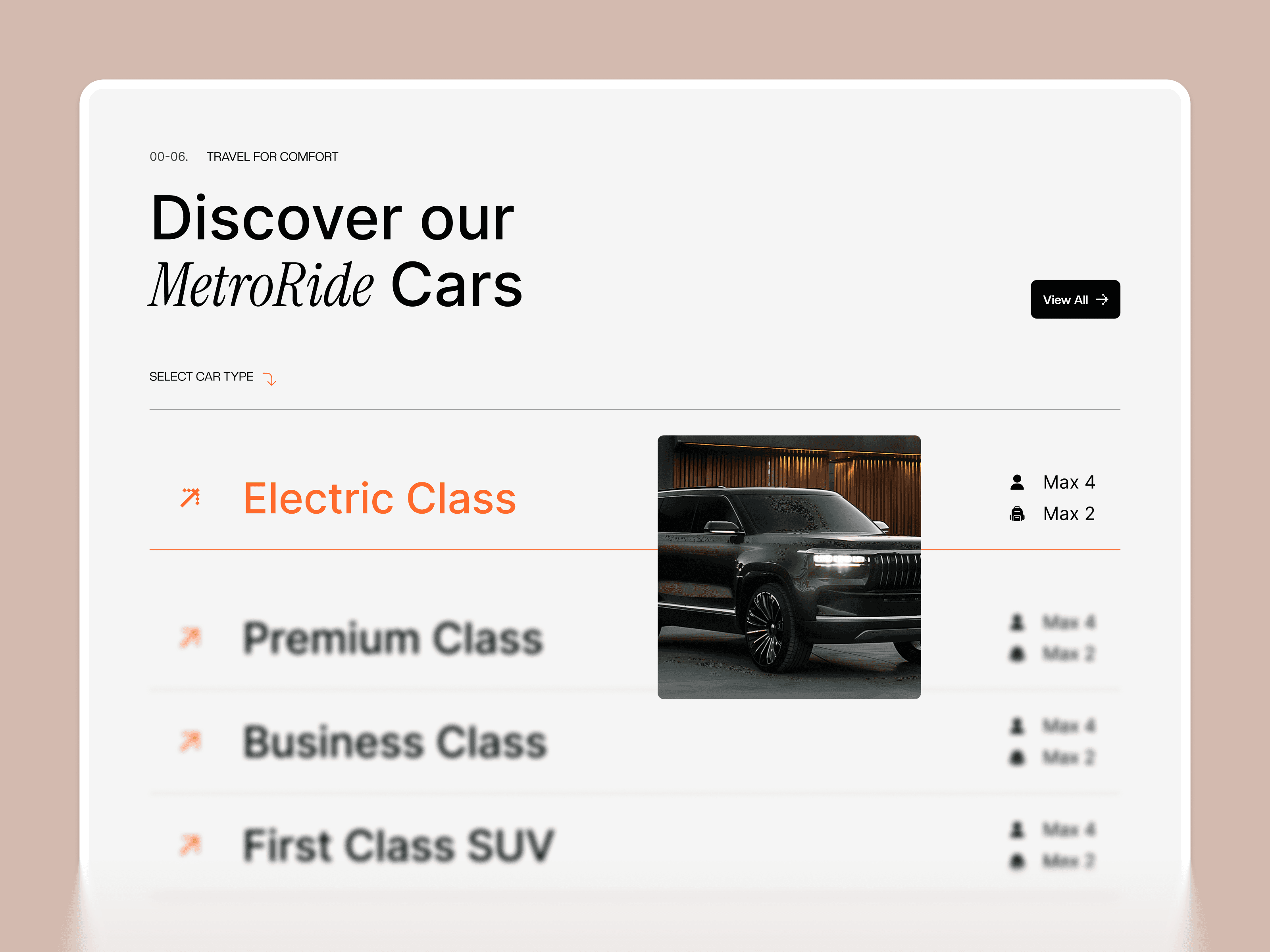 framer car rental template