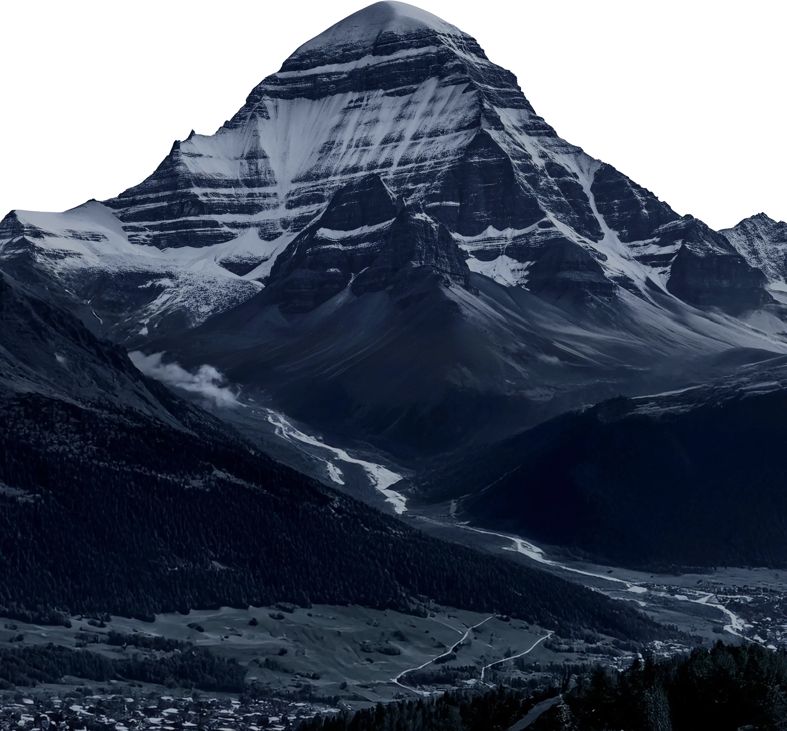 Midground mountain layer in the Girik Capital header illustration