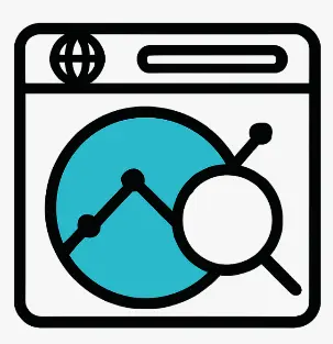 Icons Analyse SEO graphique suivi trafic positions comportement visiteurs temps réel optimisation IA
