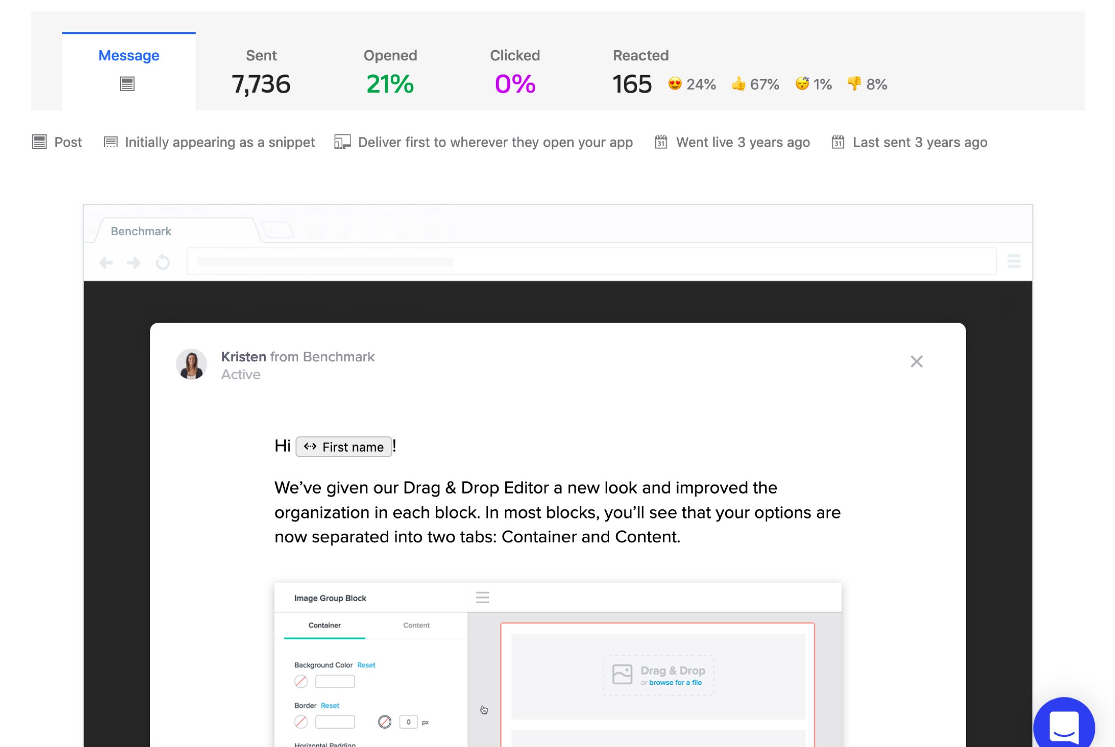 Personalized message to users