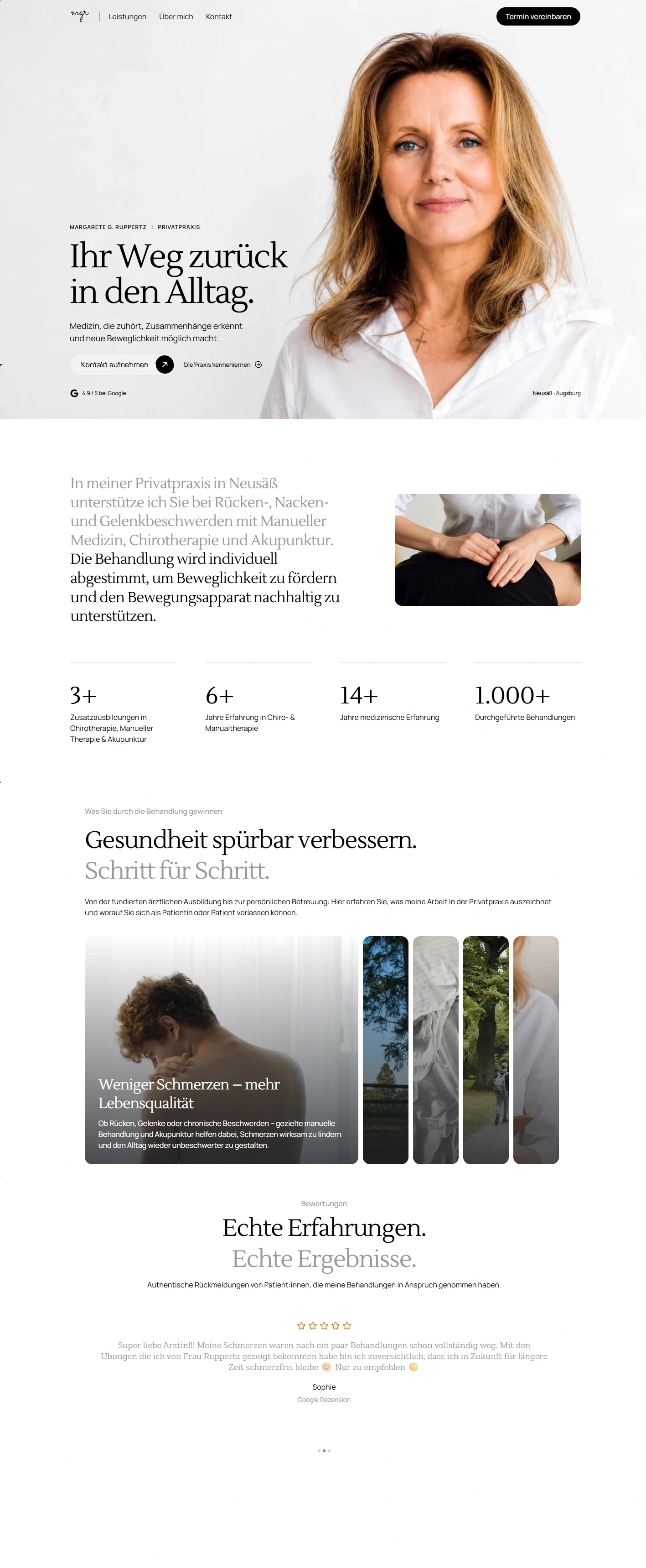 Website MGR Therapie & Gesundheit