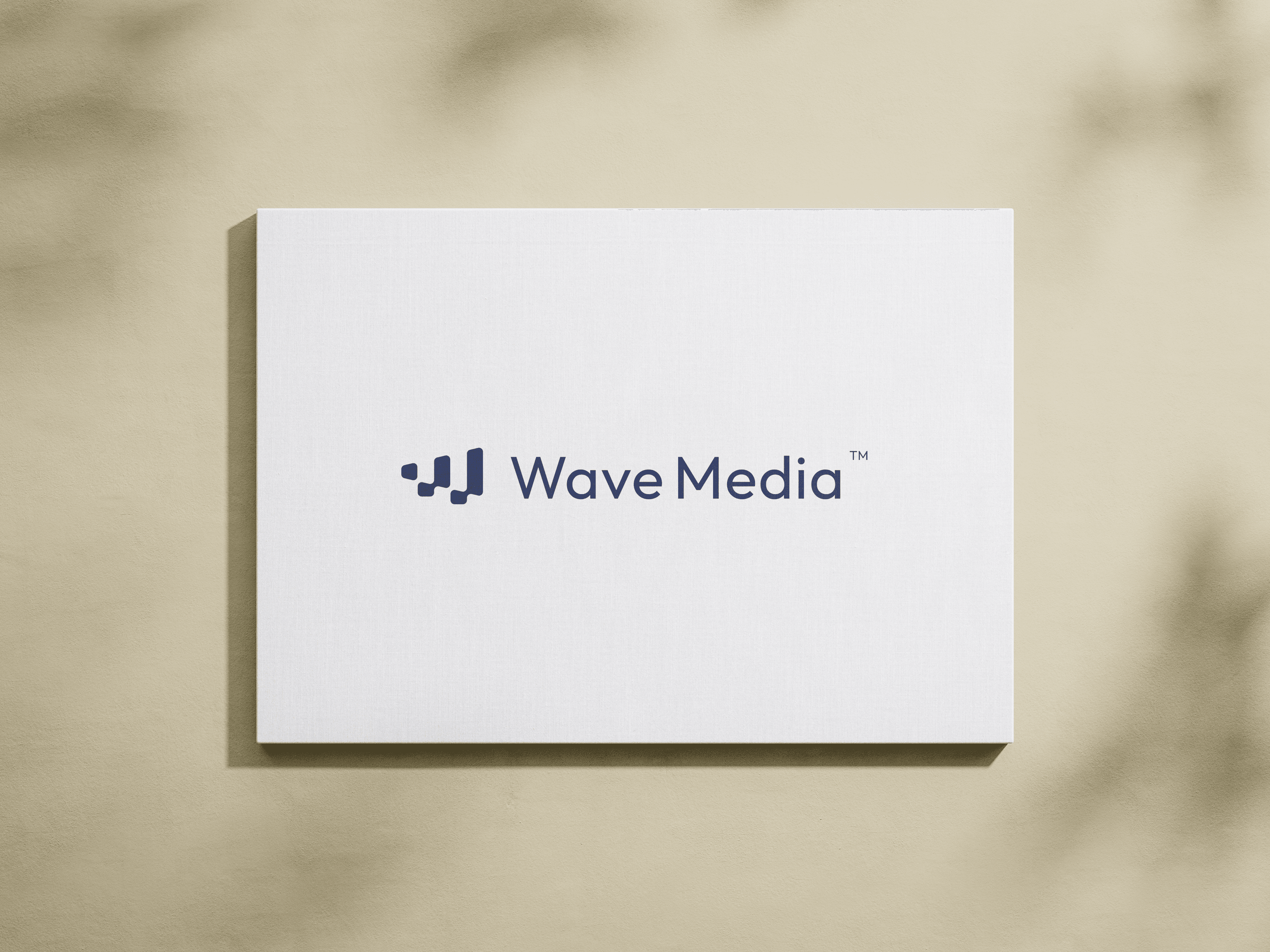 wave media logo poster mockup