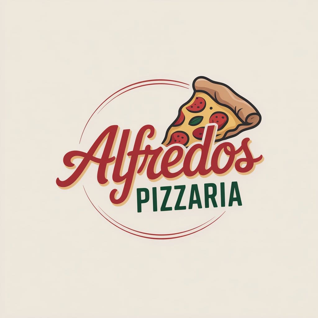 Logotipo da Alfredos Pizzaria, representando pizzaria especializada em pizzas artesanais, com identidade visual profissional e foco em qualidade e sabor.