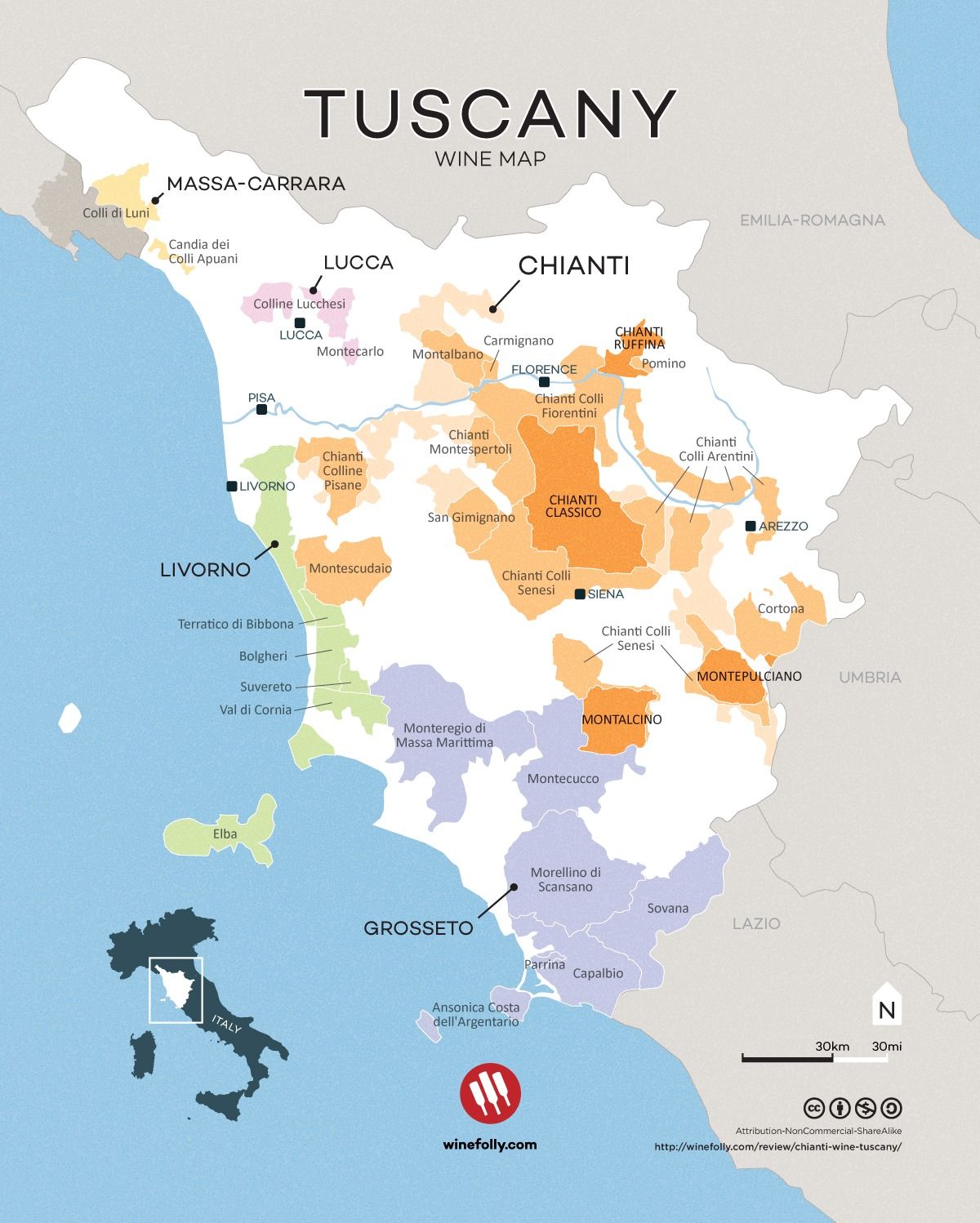 TUSCANY wine map