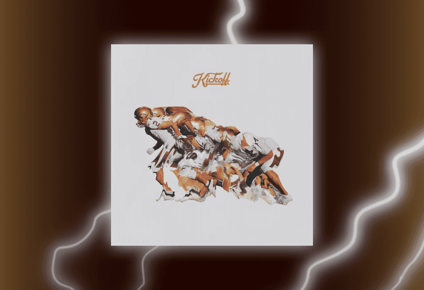 Super Bowl party invitation with gold and blue colors