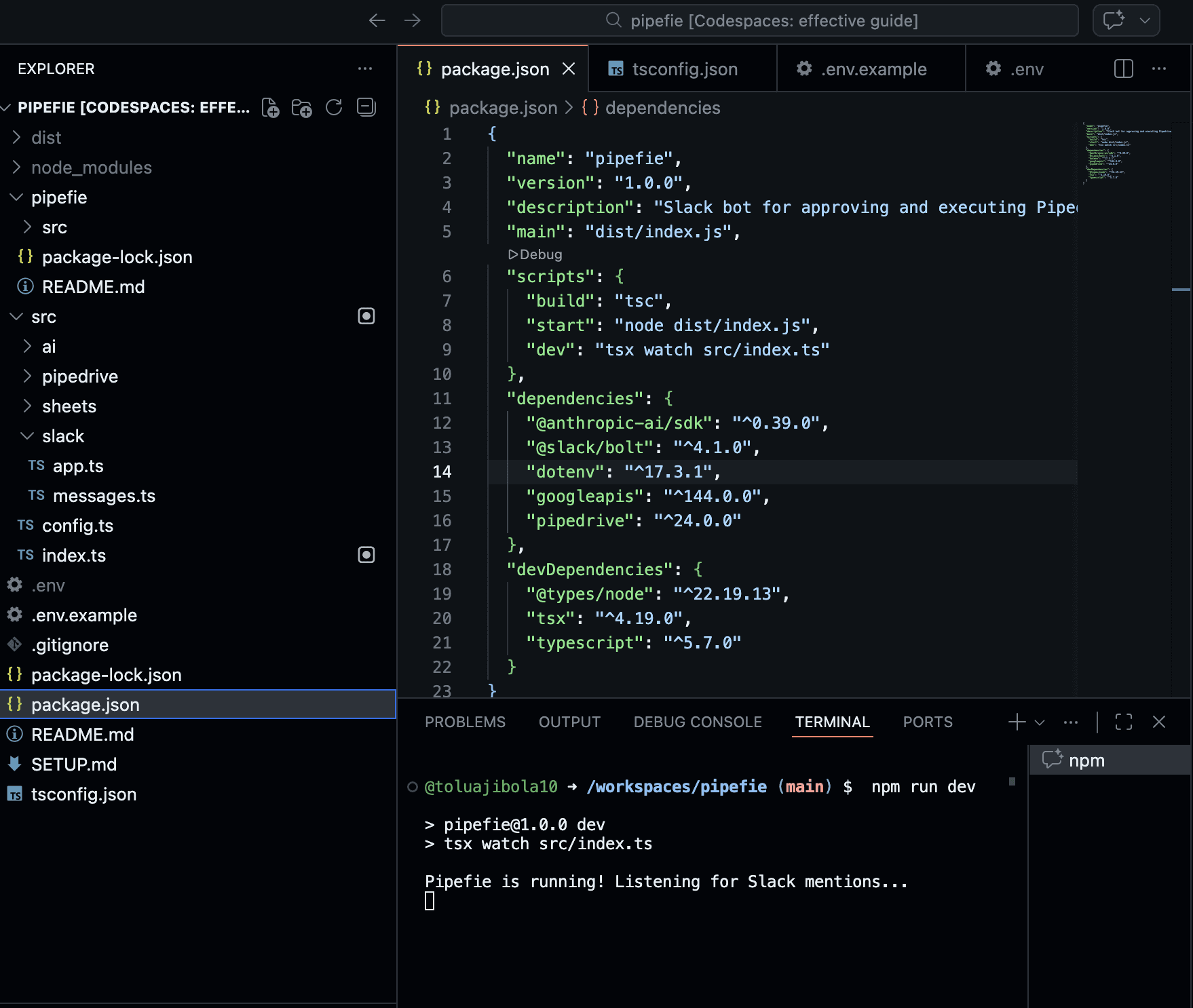 Success completion of the workflow run