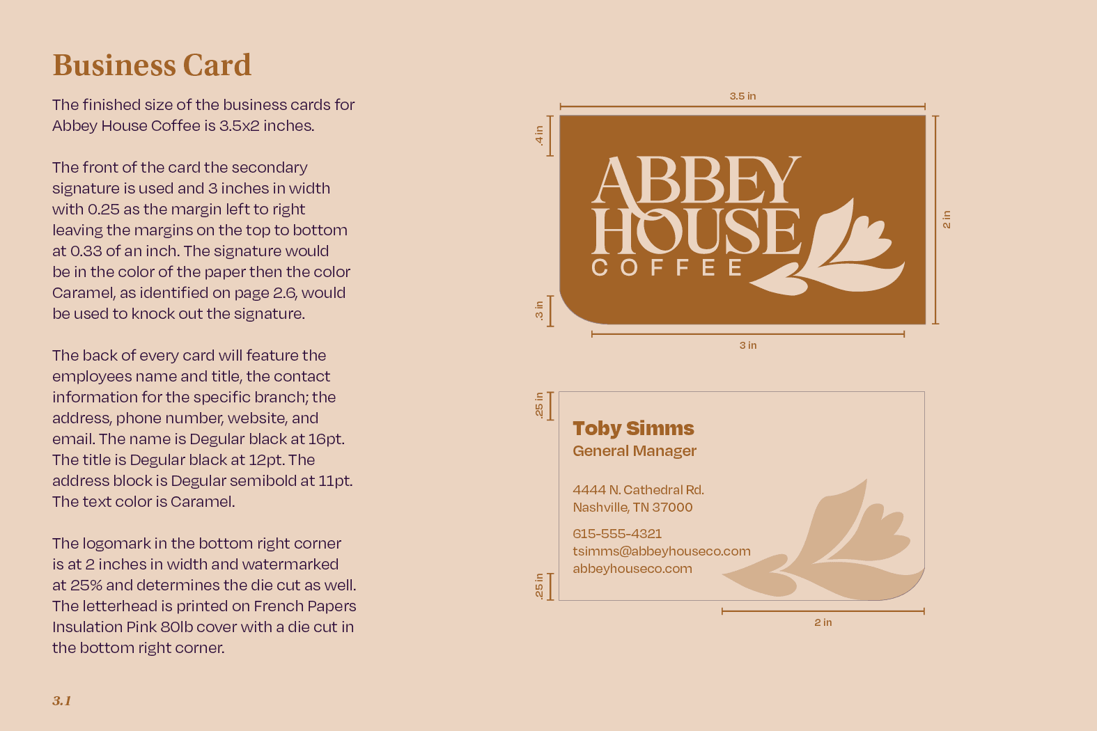 business card explination