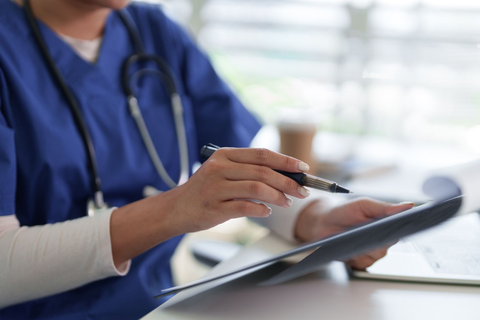 Healthcare professional review patient records