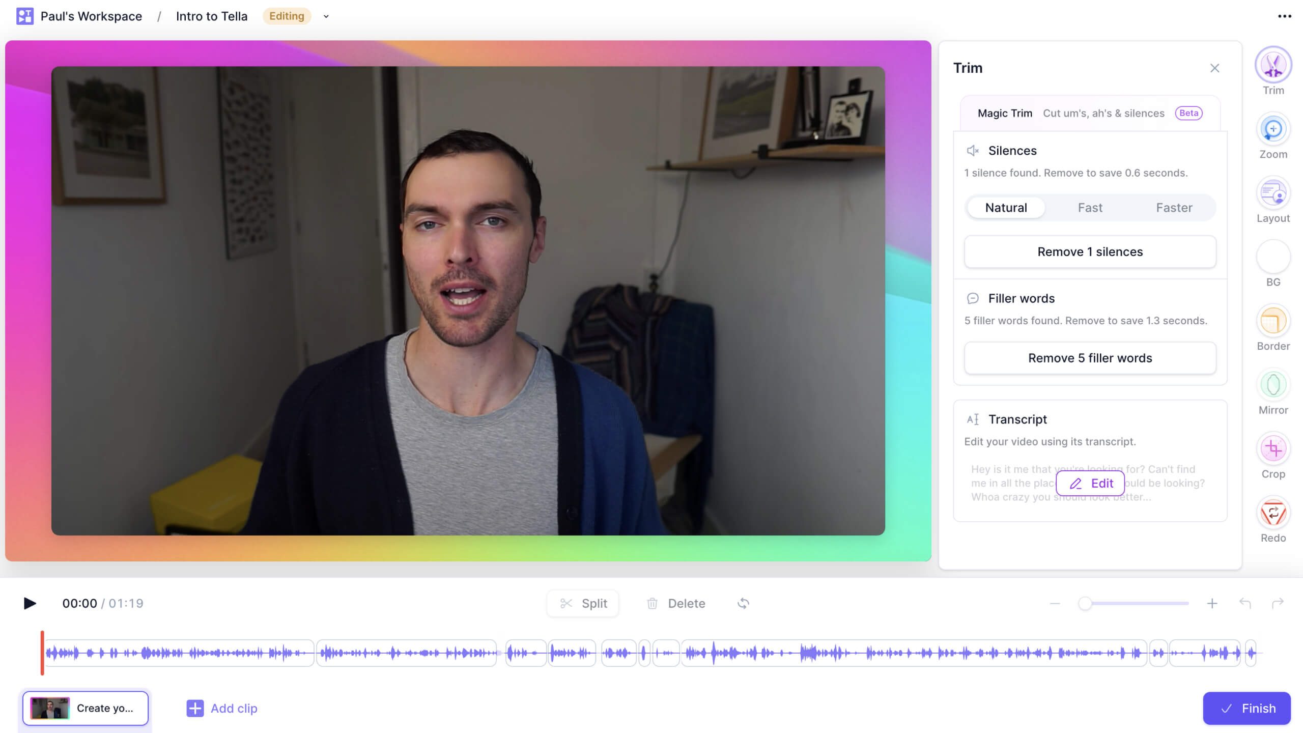 Screen recorder with AI editing